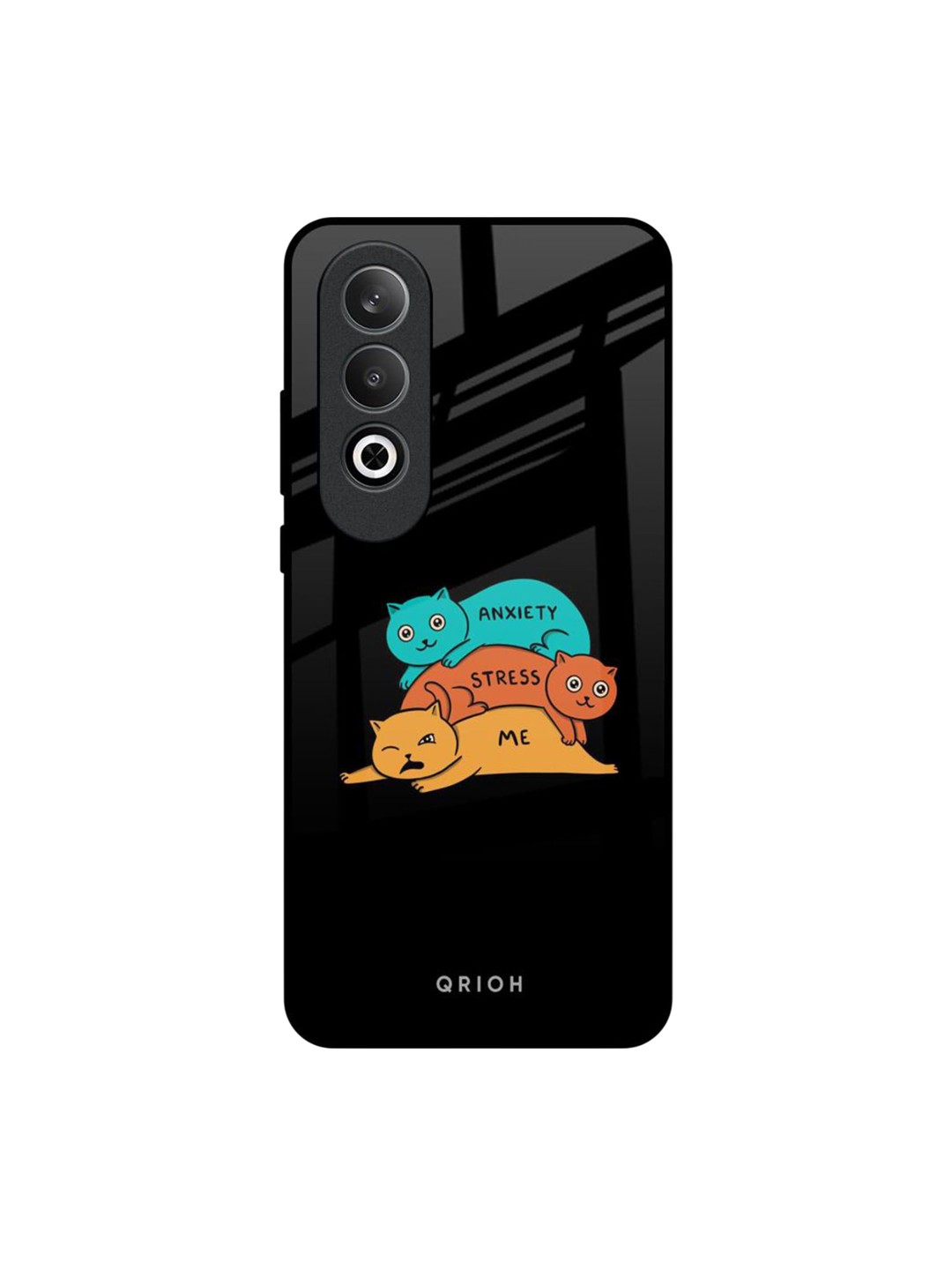 

QRIOH Anxiety Stress Real OnePlus Nord CE4 5G Impact Resistant Back Case, Black