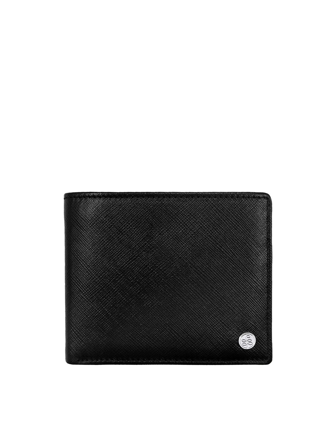 

Eske Sampson Men Textured Leather Two Fold Wallet, Black