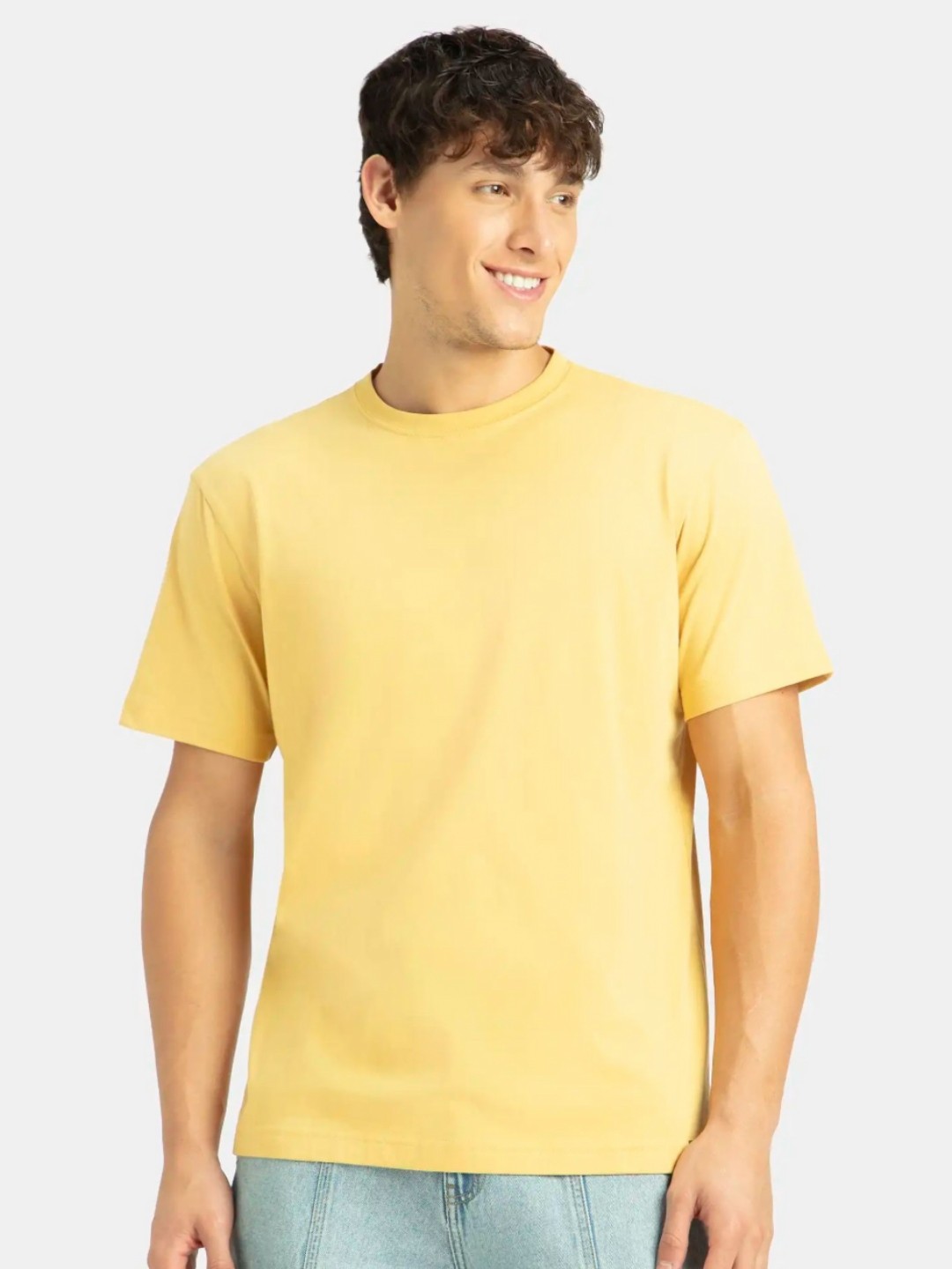 

Jockey Super Combed Cotton Rich Round Neck Regular Fit T-shirt, Yellow