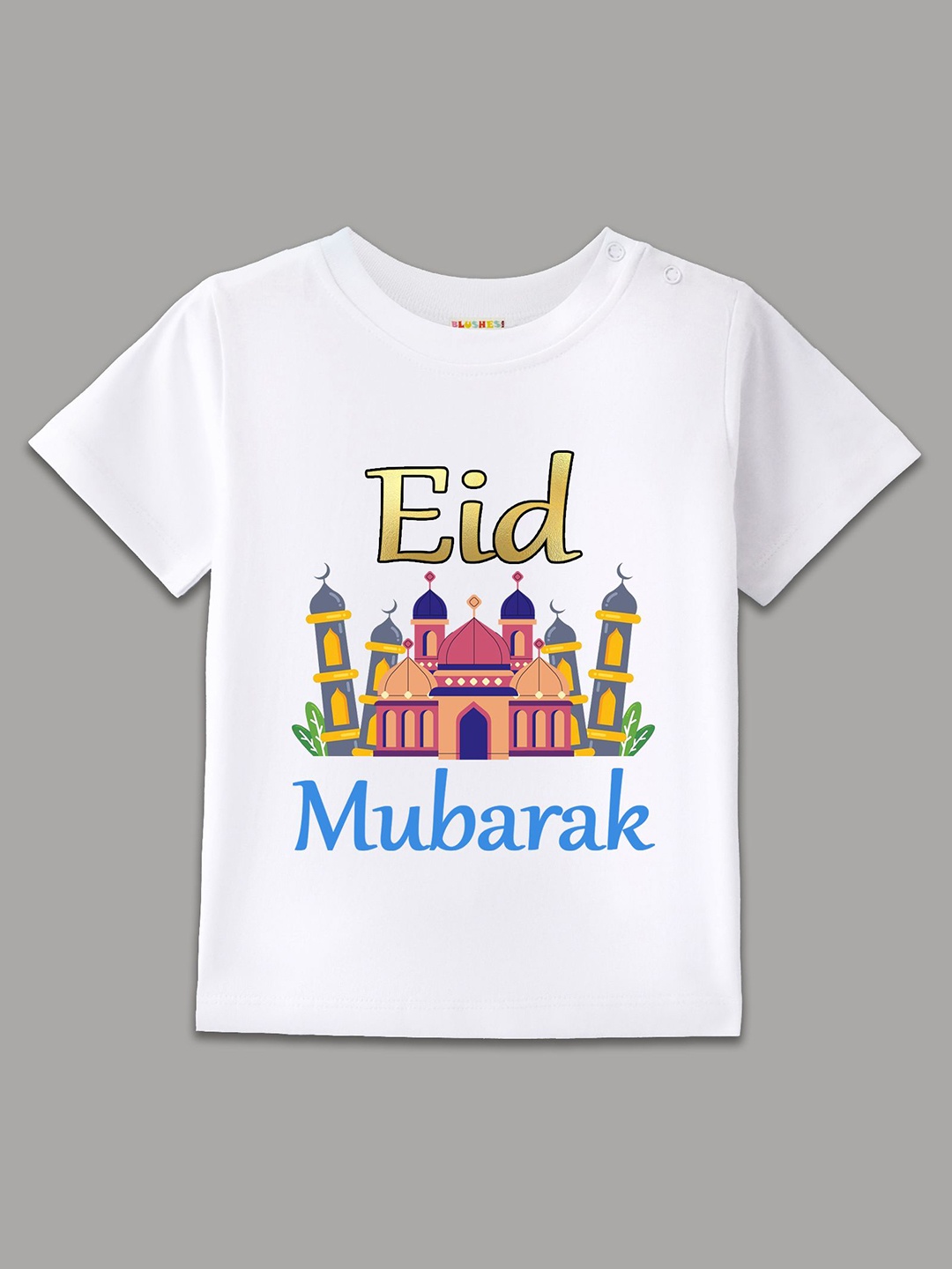 

BLUSHES Kids Graphic Printed Round Neck Cotton T-shirt, White