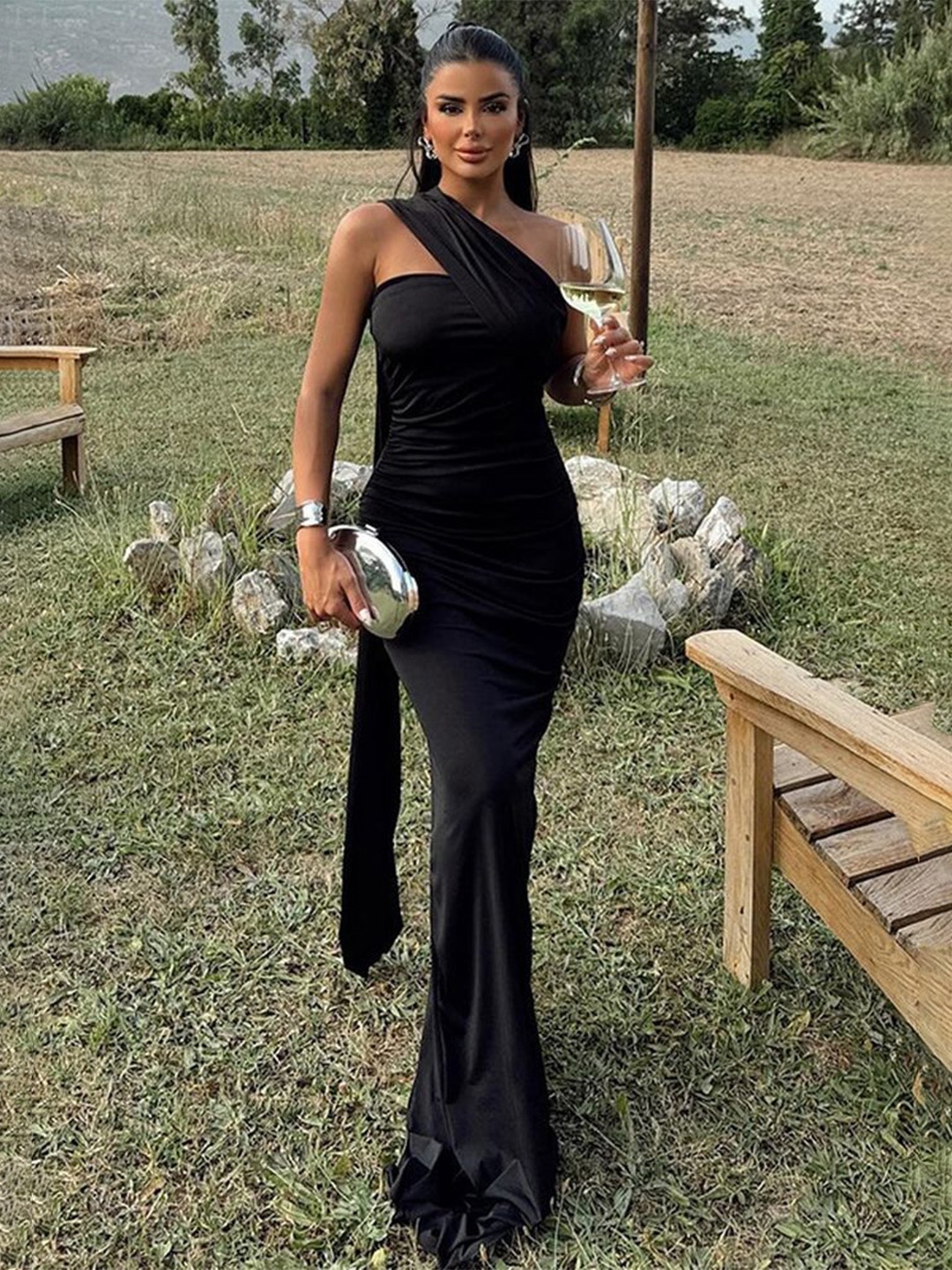 

LULU & SKY Maxi Dress, Black