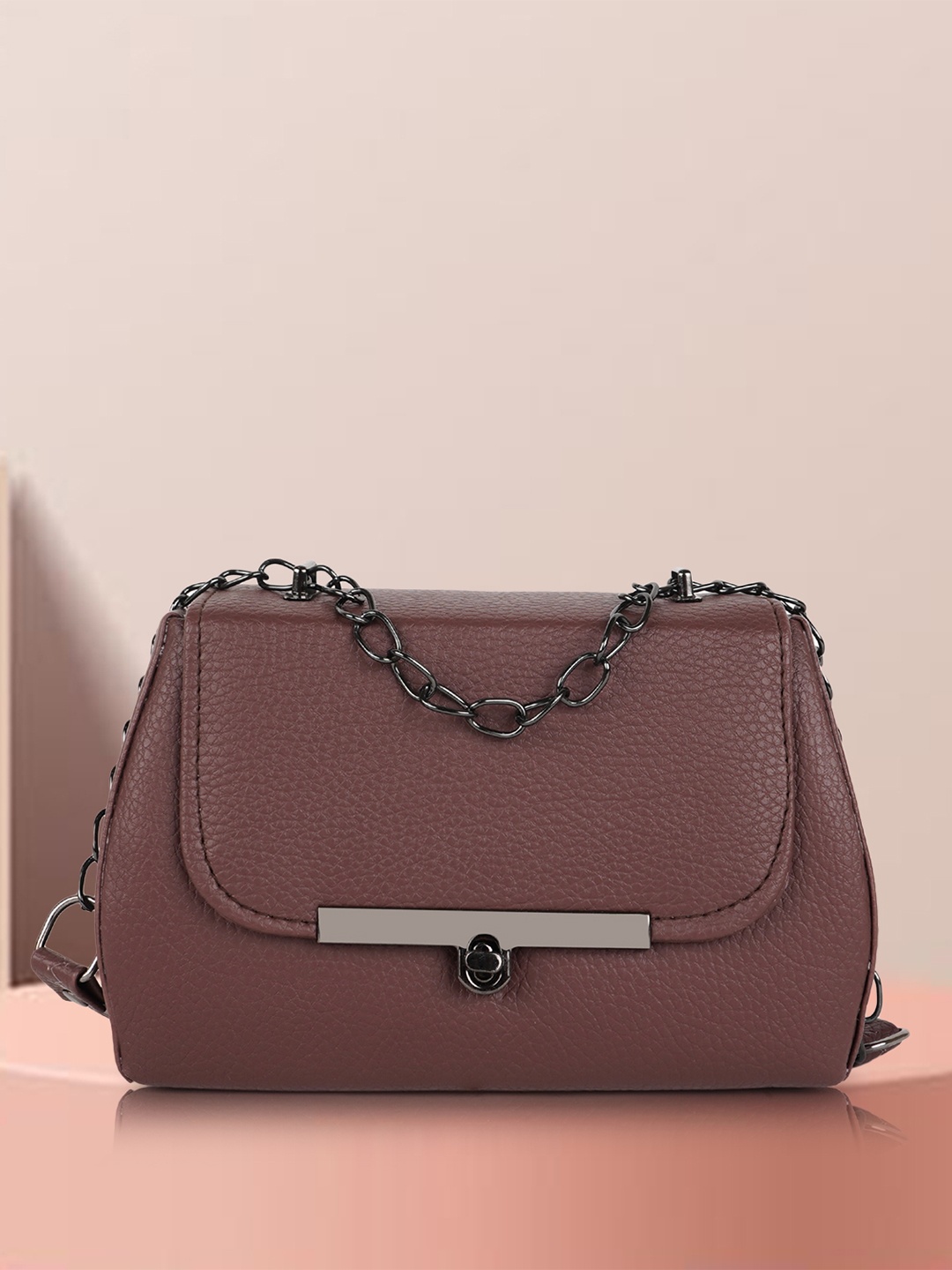 

STARWINGS Women Textured Structured Sling Bag, Brown