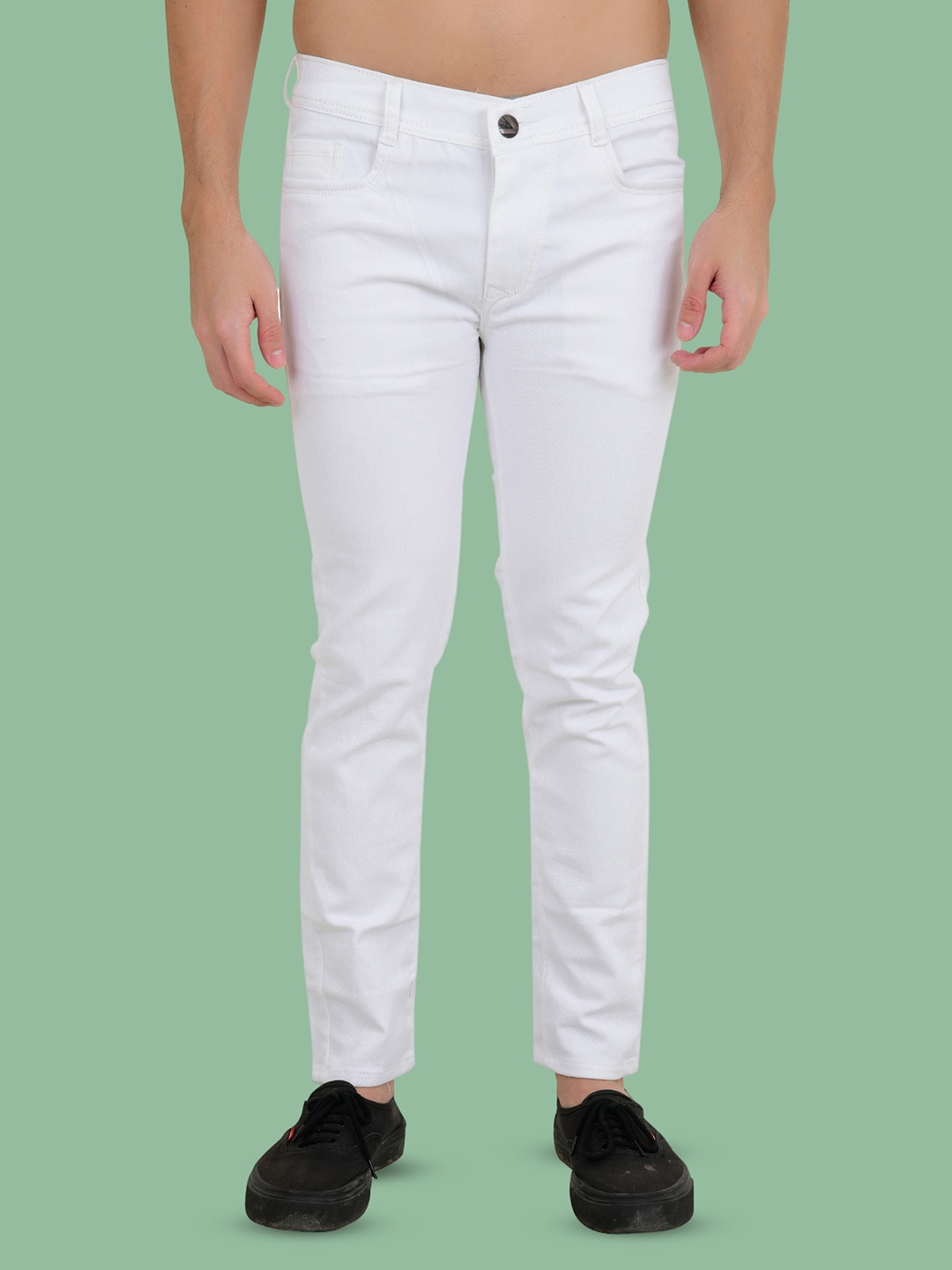 

COMFITS Men Classic Highly Distressed Stretchable Jeans, White