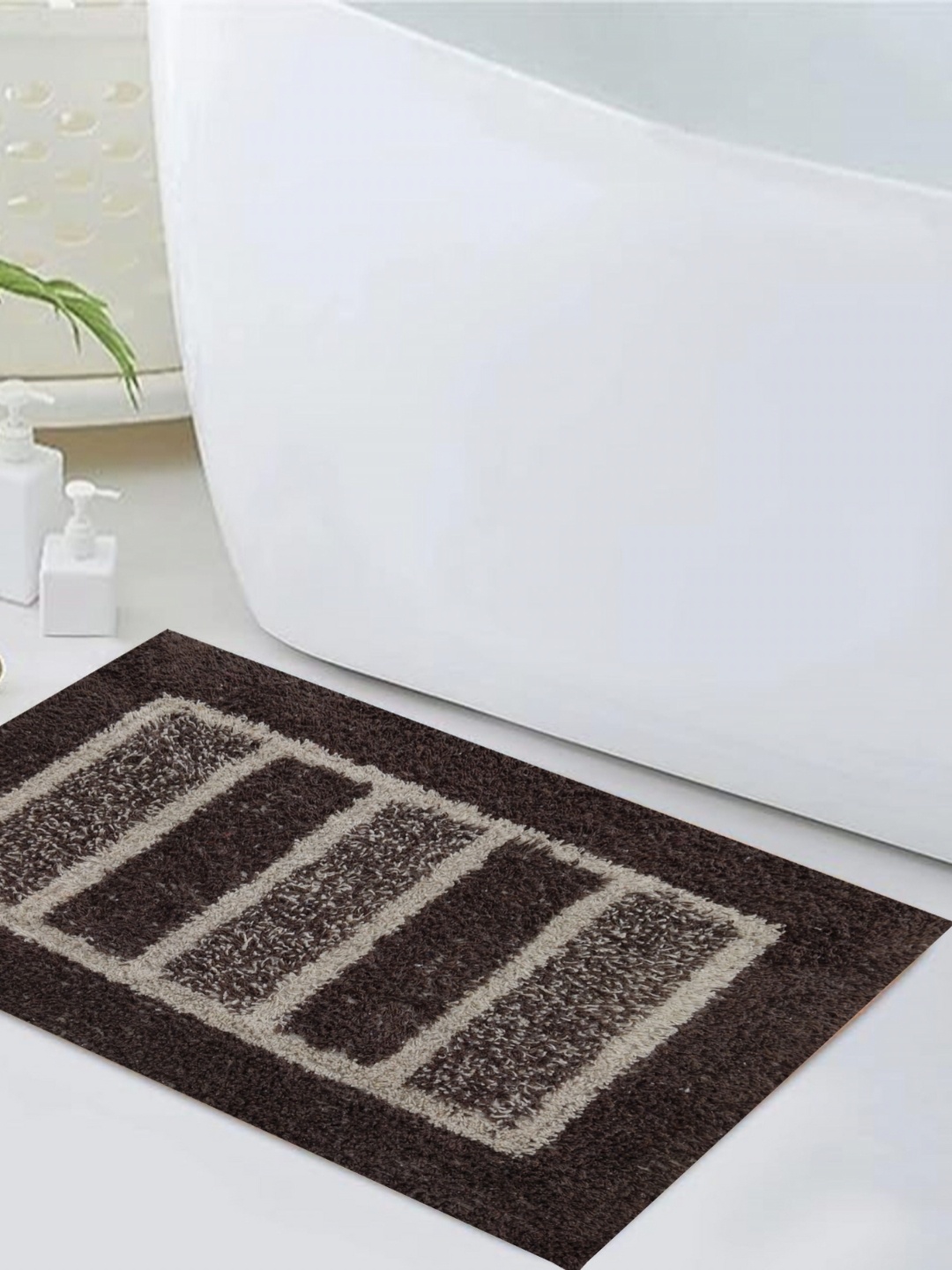 

GOKAL EXPORTS Glorious Brown & Beige Printed Cotton Super Soft Anti Slip Doormat