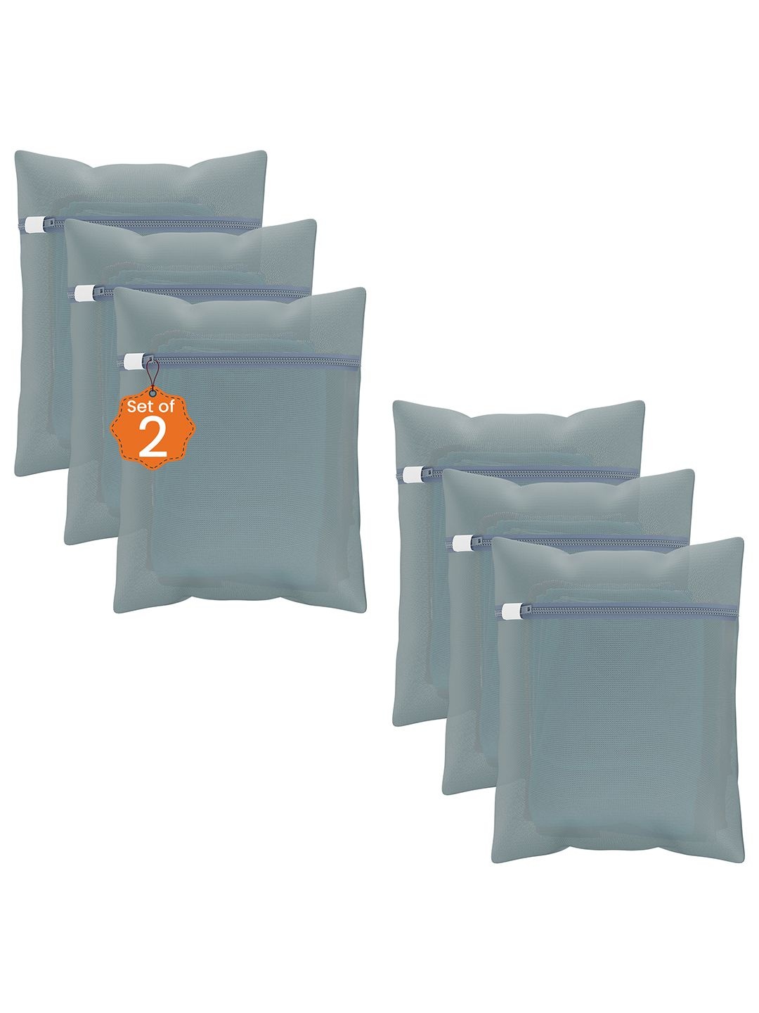 

Kuber Industries Grey 6 Pieces Reusable Rectangular Durable Laundry Bags With Zipper