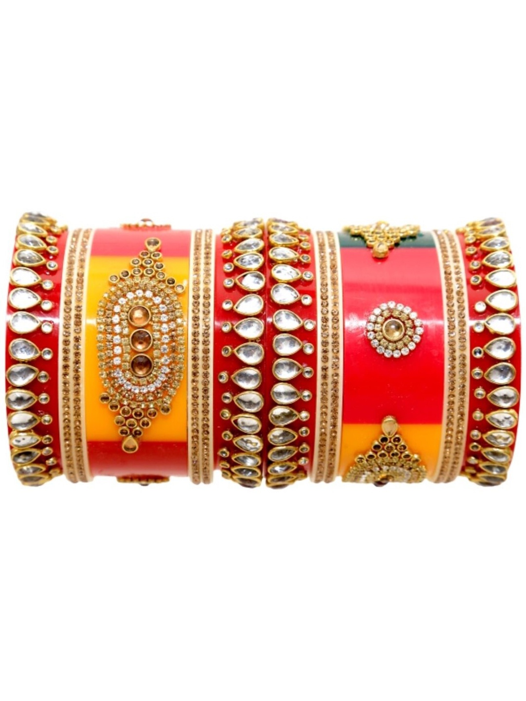 

Zindura Set Of 2 Gold-Plated American Diamond-Studded Chuda Bangles