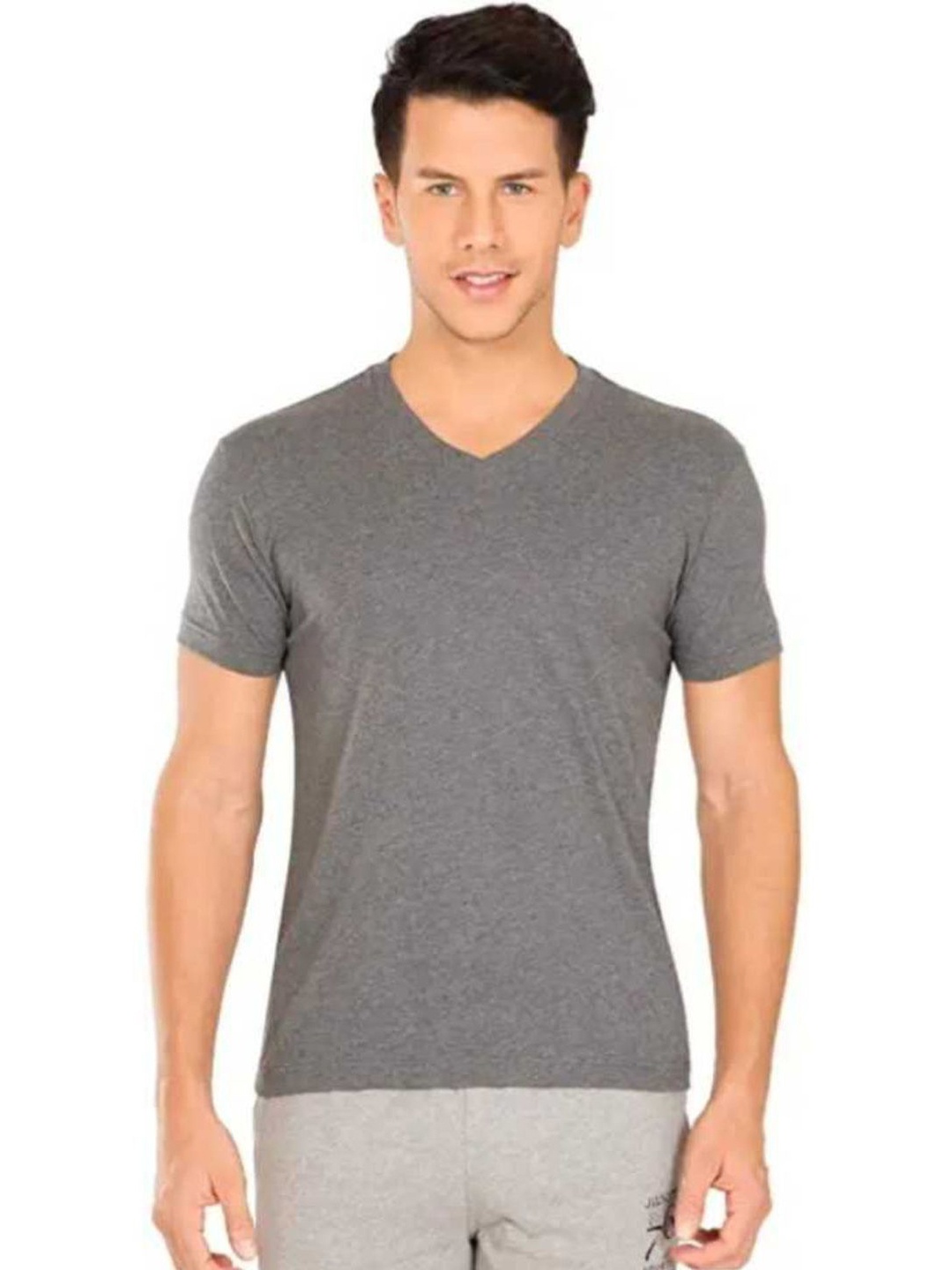 

Unicus Apparel V-Neck Short Sleeves Cotton T-shirt, Grey