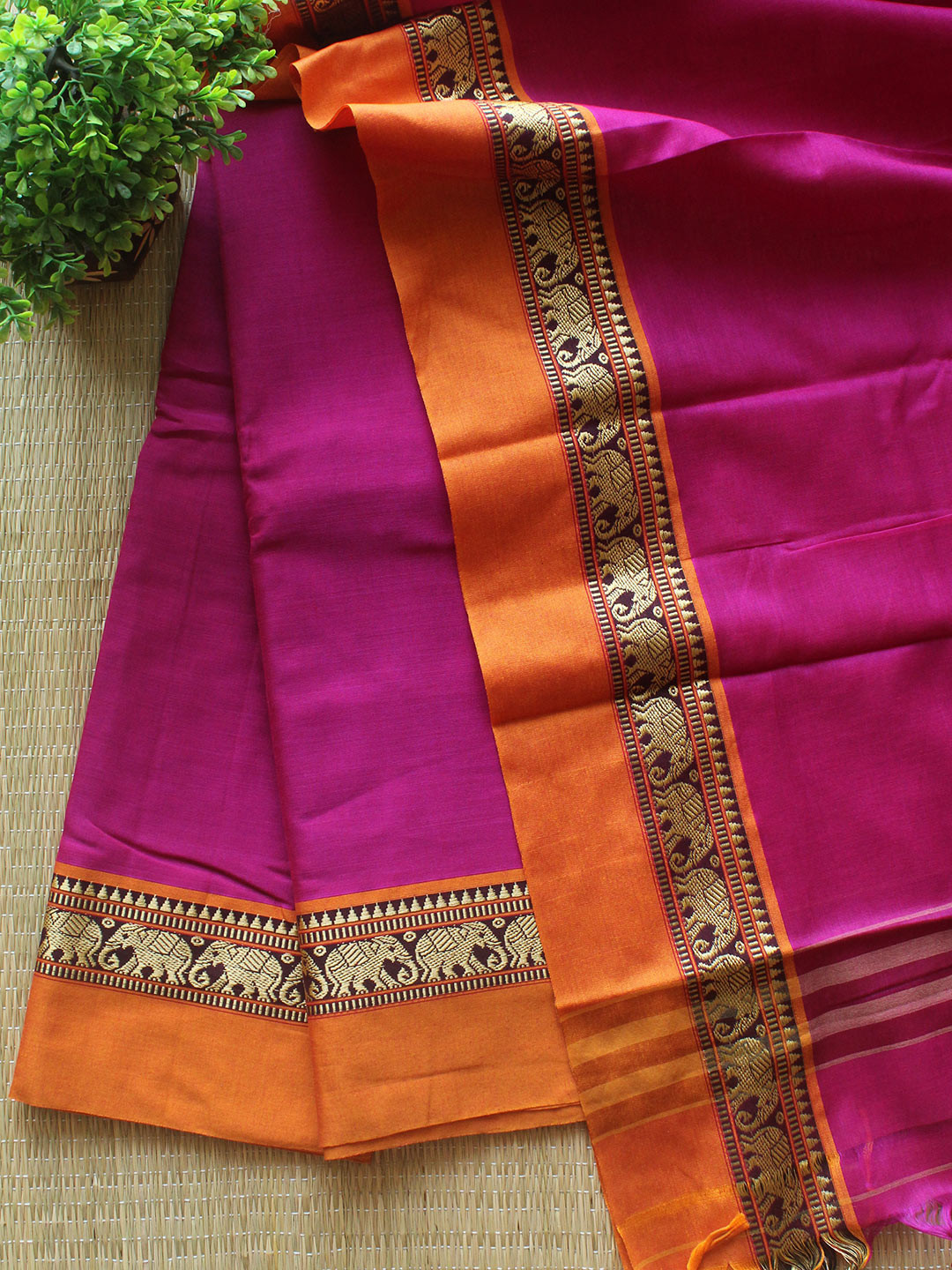 

Weaves of Tradition Ethnic Motifs Woven Design Zari Pure Cotton Unstitched Dress Material, Pink