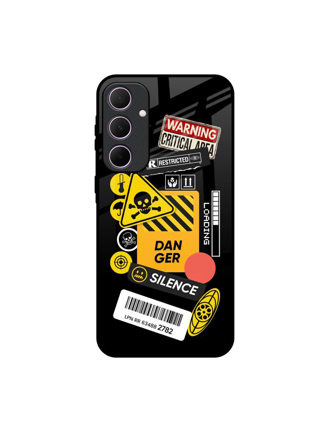 

QRIOH Typography Danger Signs Samsung Galaxy A35 5G Back Case, Black