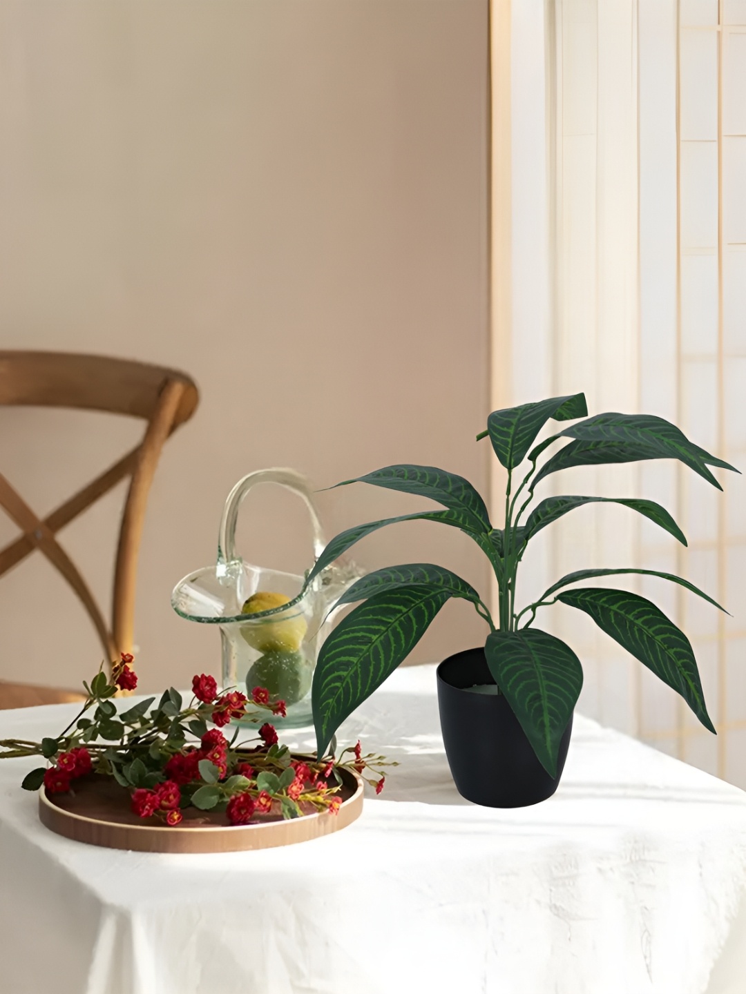 

Home Bloom Green & Black Artificial Croton Plant With Pot