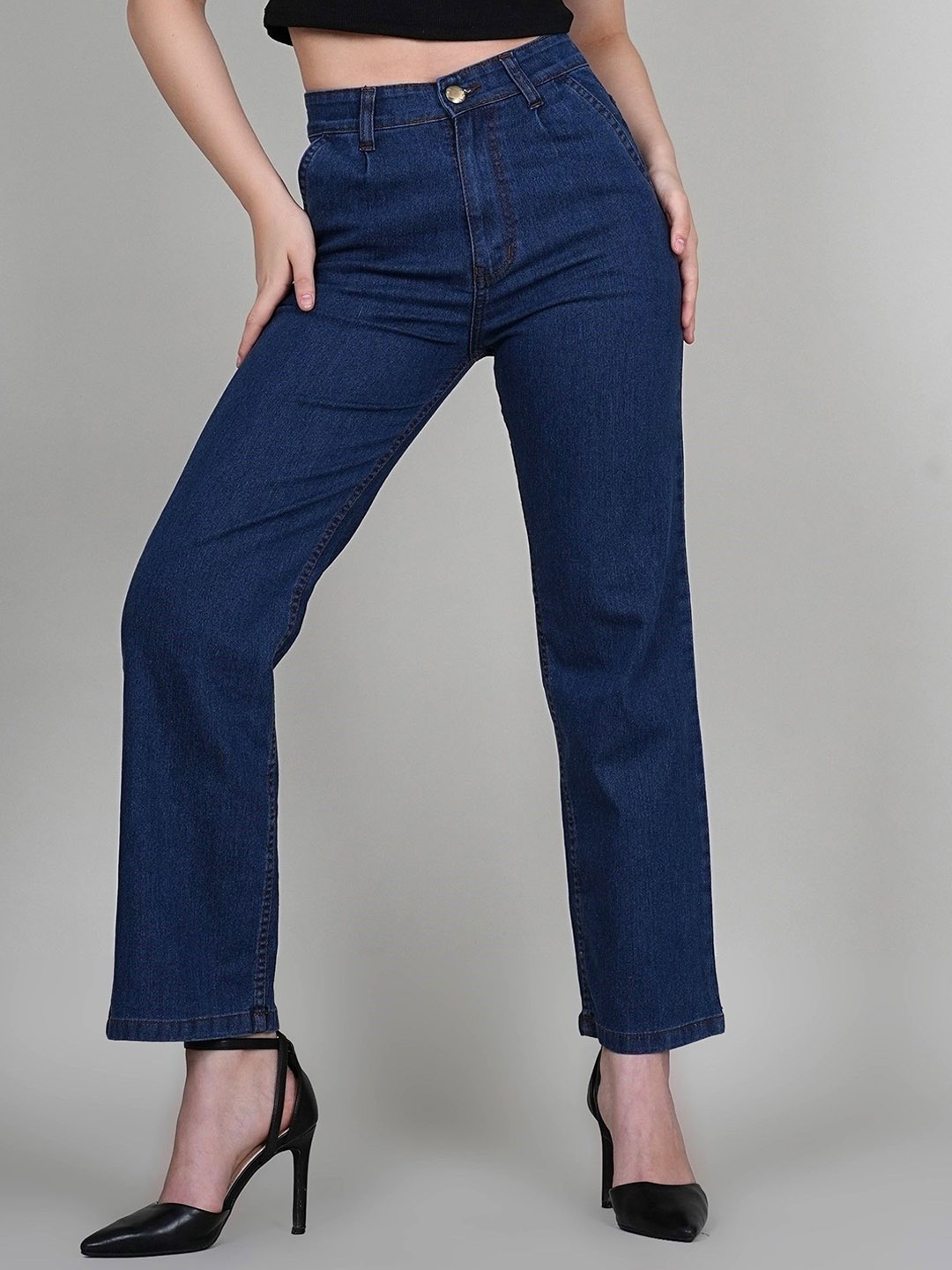 

ADBUCKS Women Skinny Fit High-Rise Clean Look Navy Blue Stretchable Jeans