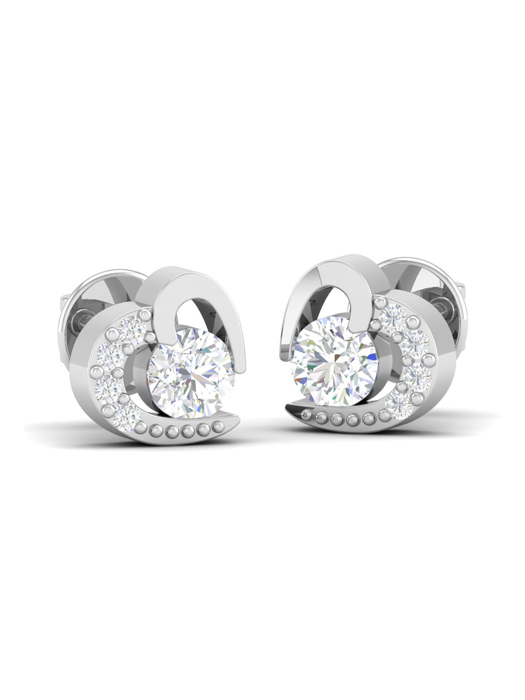 

AKSHAT SAPPHIRE 92.5 Sterling Silver Cubic Zirconia Studded Circular Studs