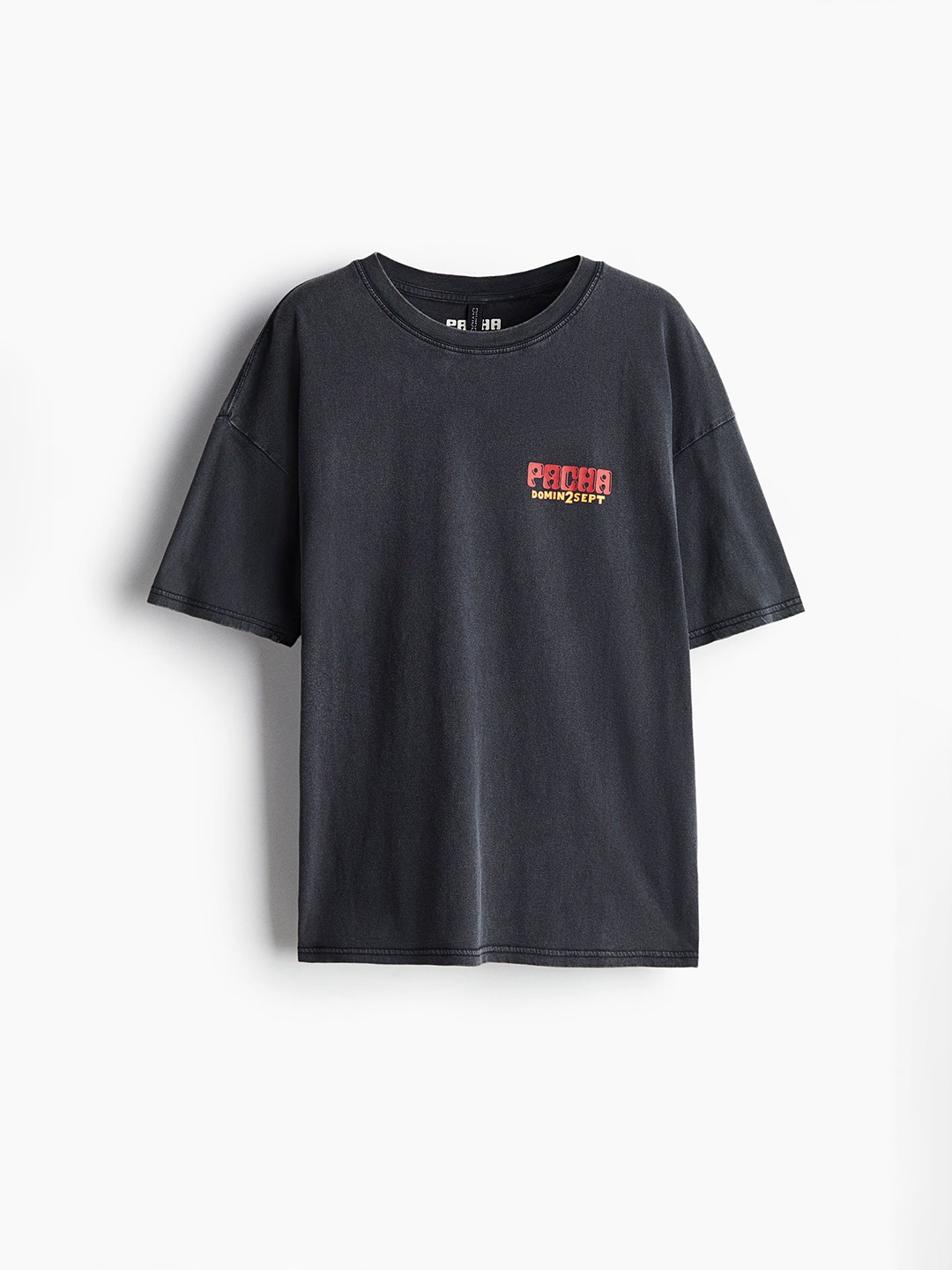 

H&M Oversized Printed Pure Cotton T-shirt, Black