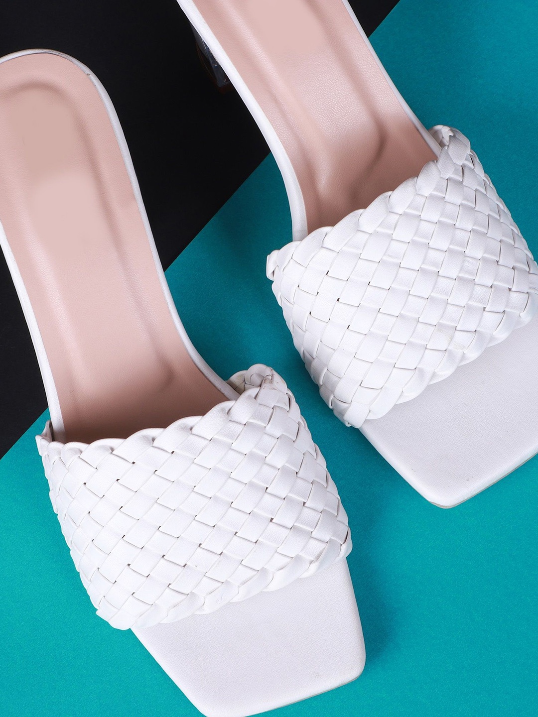 

FABBMATE Women Block Heeled Sandals, White