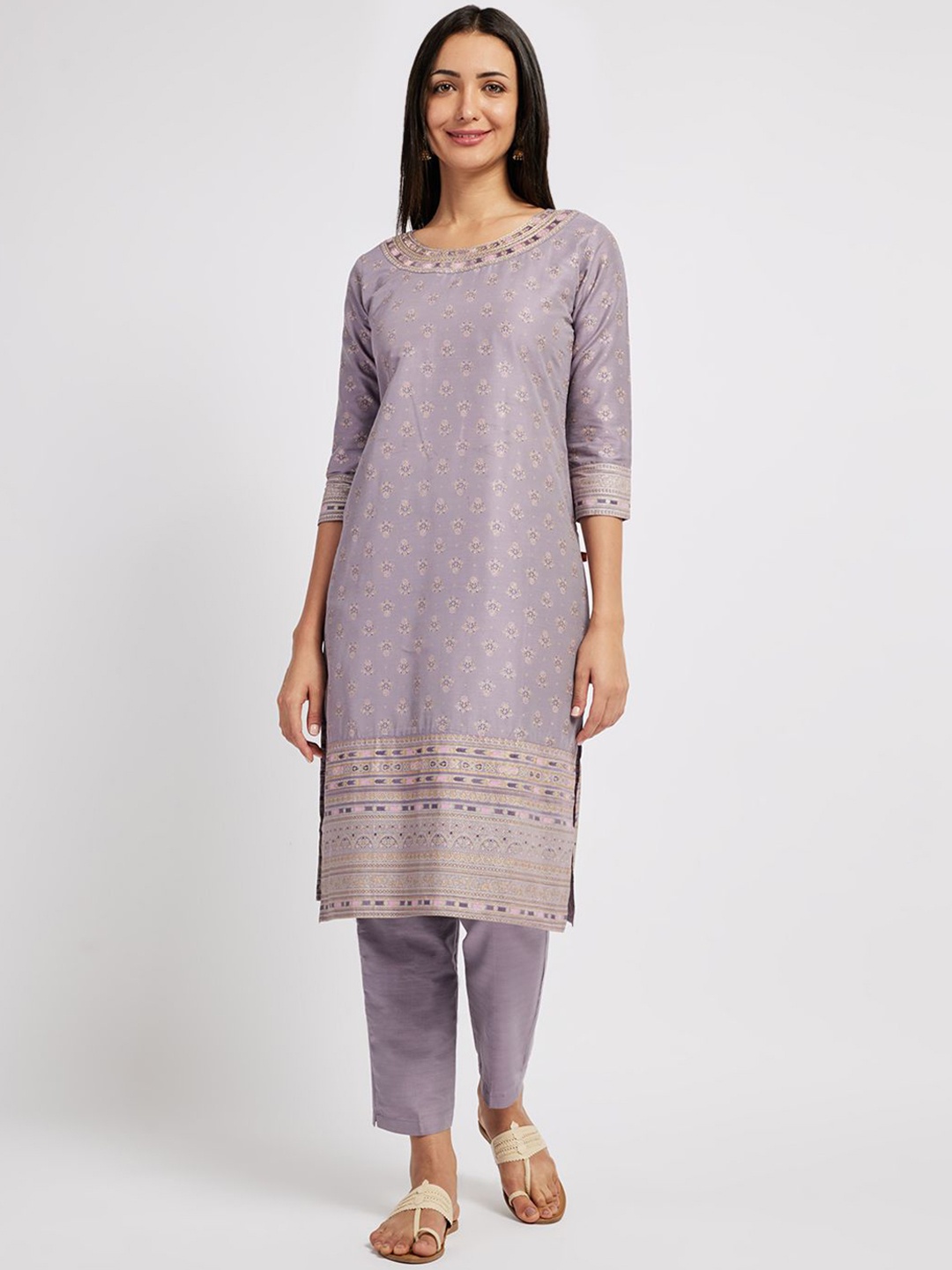 

Span Ethnic Motifs Printed Kurta, Purple