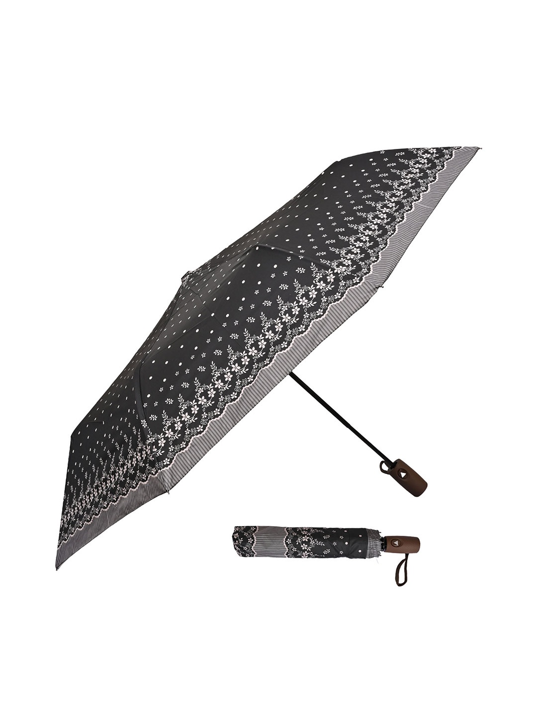 

LOOM LEGACY Semi-Automatic 3 Fold Self Design Umbrella, Black