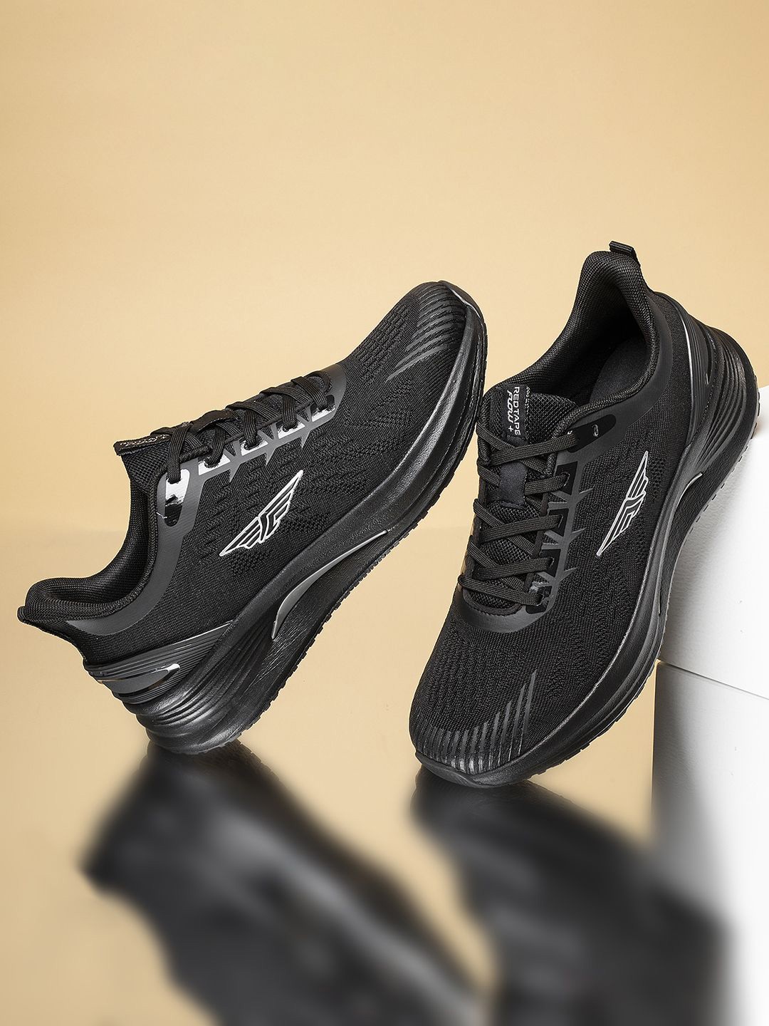 

Red Tape Men Mesh Walking Non-Marking Shoes, Black