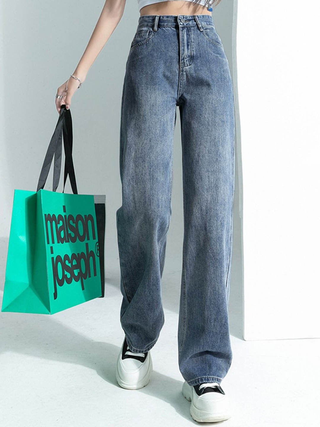 

StyleCast Women Cotton Straight Fit High-Rise Jeans, Blue