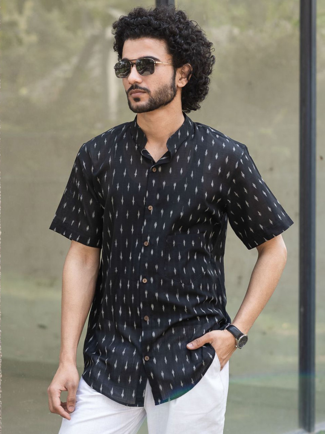 

The India Craft House Men Casual Shirt, Black