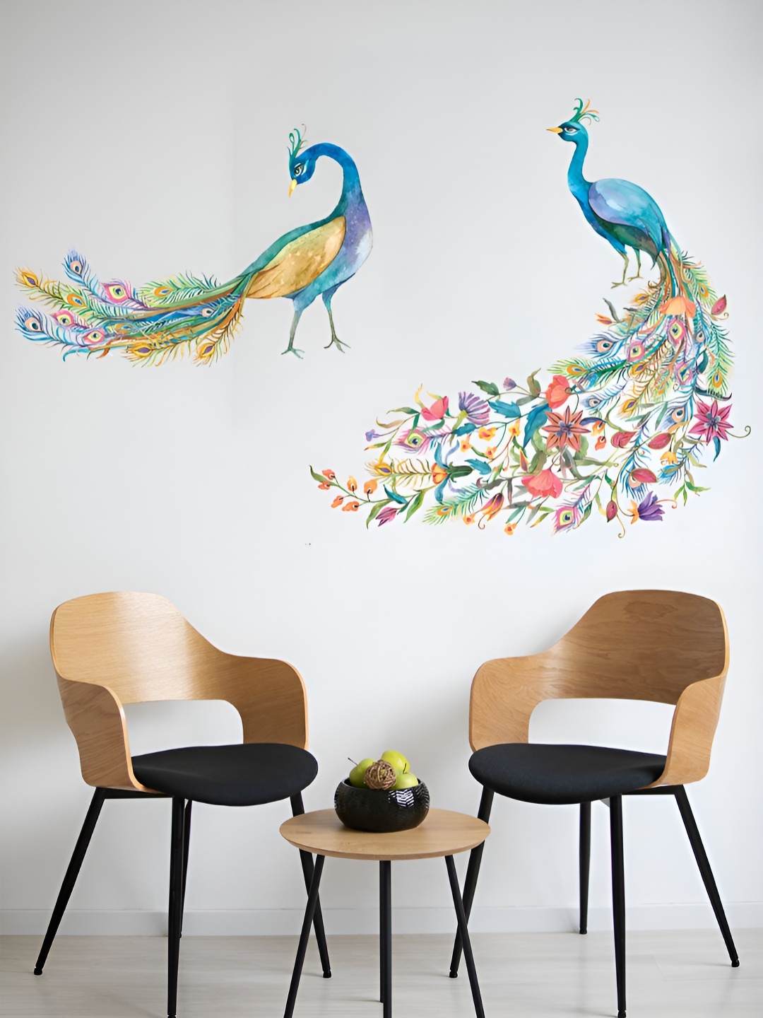 

Myntra Elegant Homes Blue & Pink 2 Pieces Peacock Printed Wall Stickers