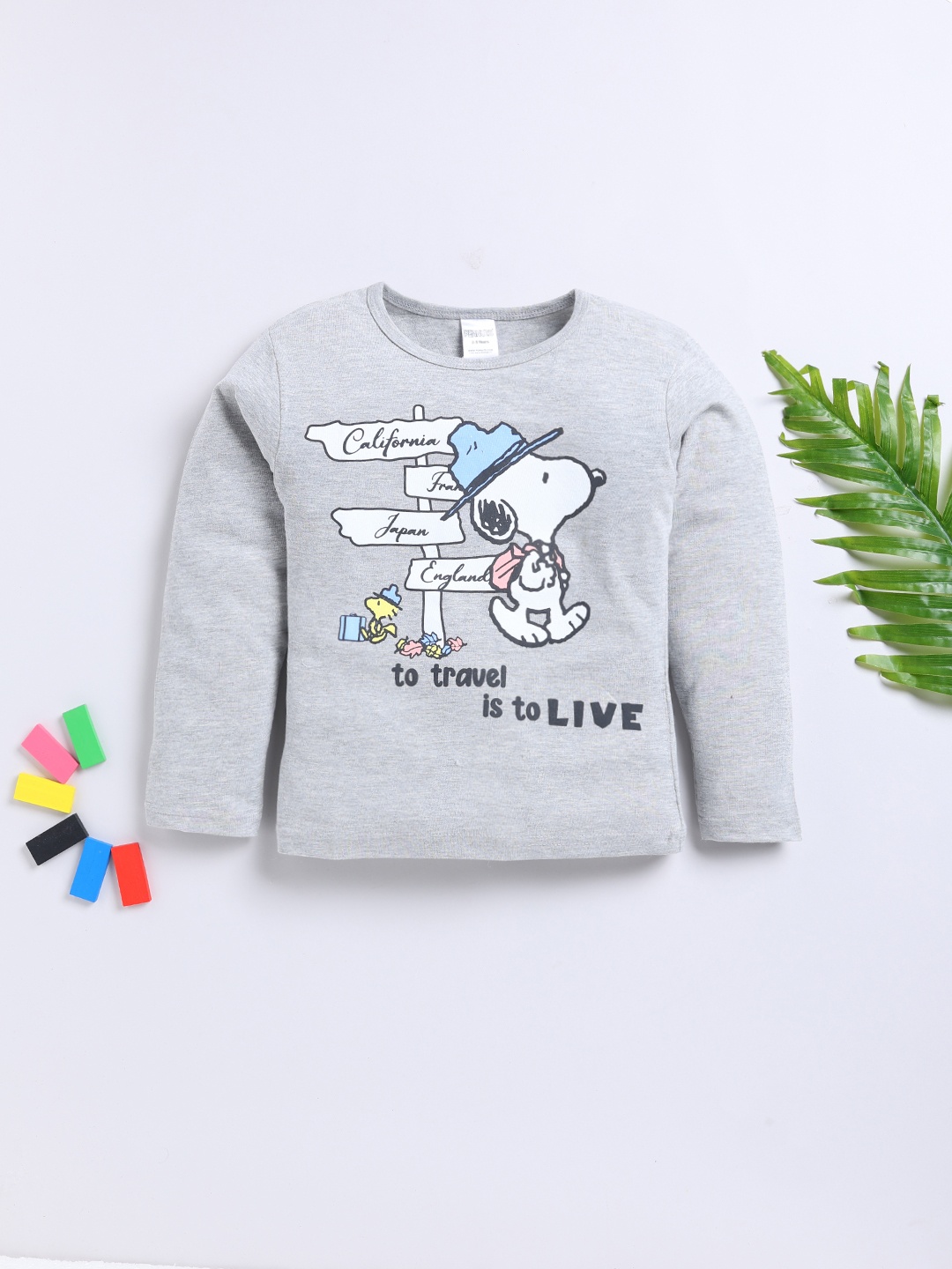 

Here&Now X Denikid Girls Printed T-shirt, Grey