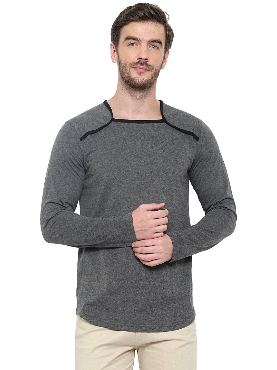 

Unicus Apparel Men Solid Round Neck Cotton T-shirt, Grey