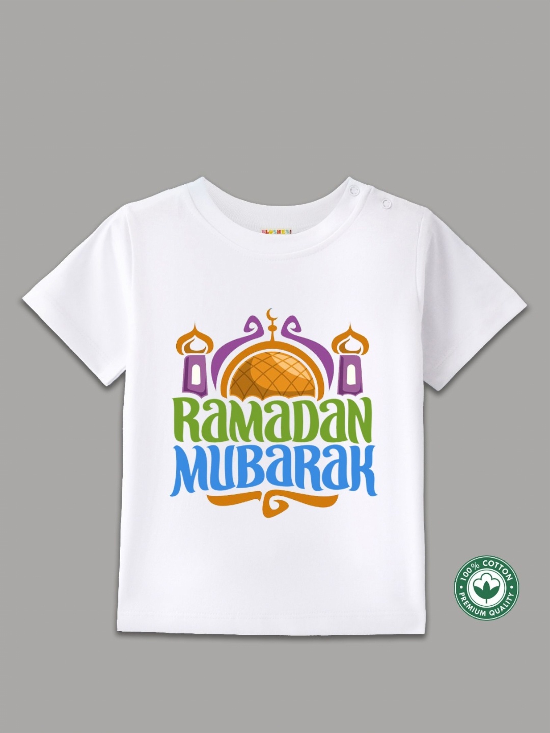 

BLUSHES Kids Graphic Printed Round Neck Cotton T-shirt, White