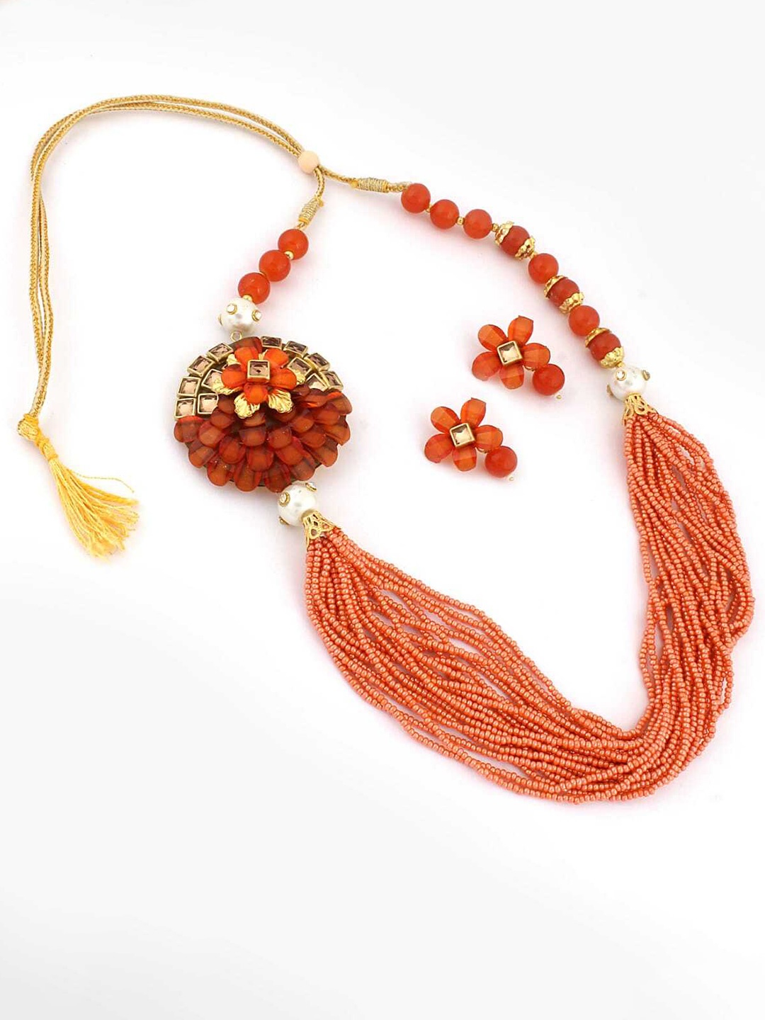 

ahoora Gold-Plated Beaded Necklace and Earrings
