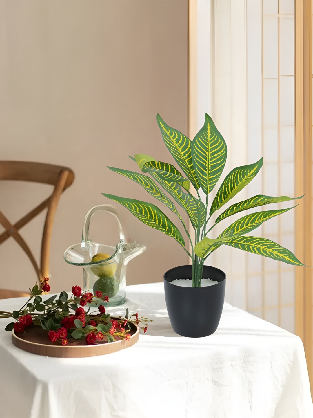 

Home Bloom Yellow 1 Pieces Artificial Plant With Pot