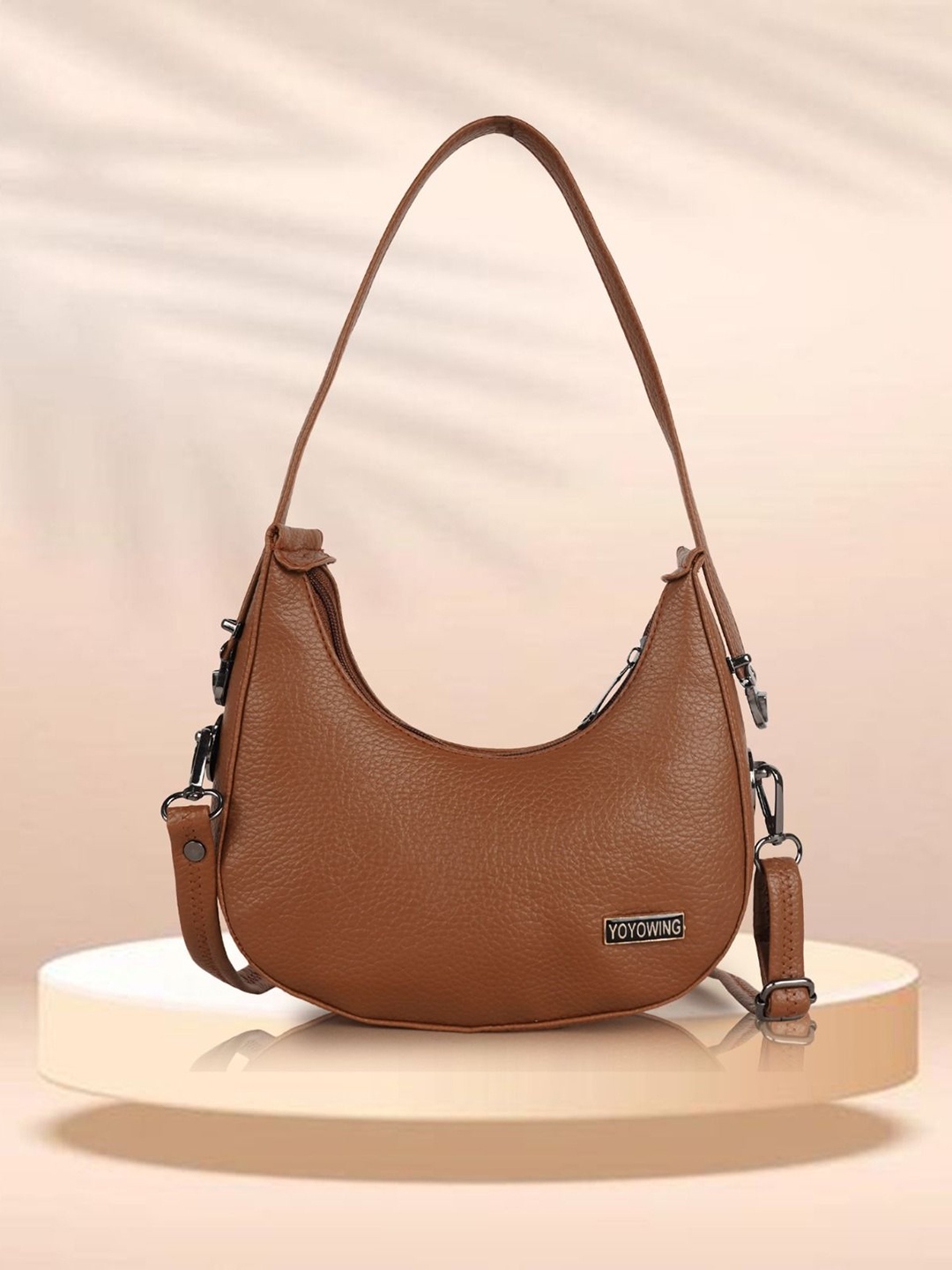 

STARWINGS Half Moon Crossbody Hobo Bag, Tan