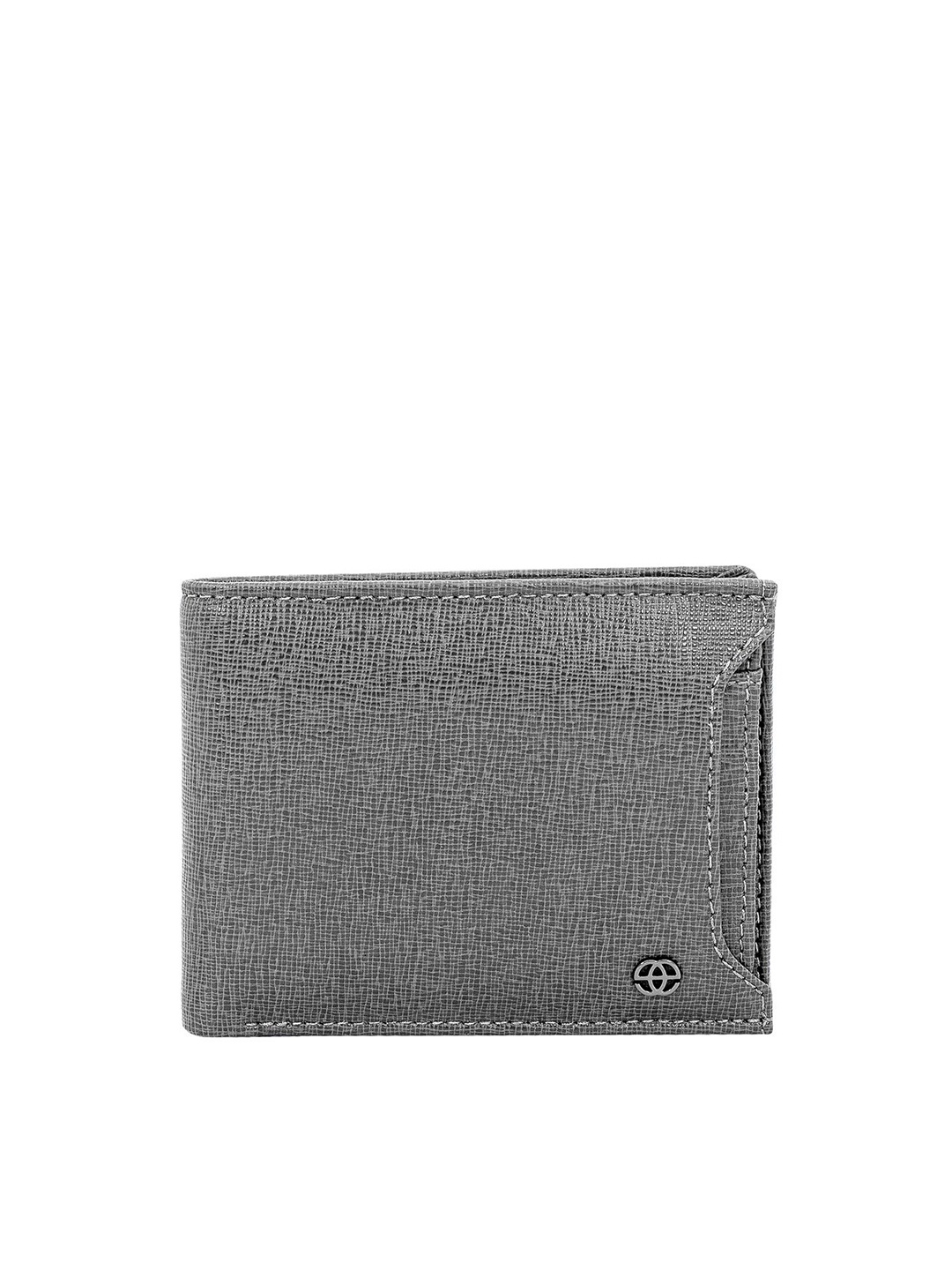 

Eske Jery Mens Textured Leather Two Fold Wallet, Grey