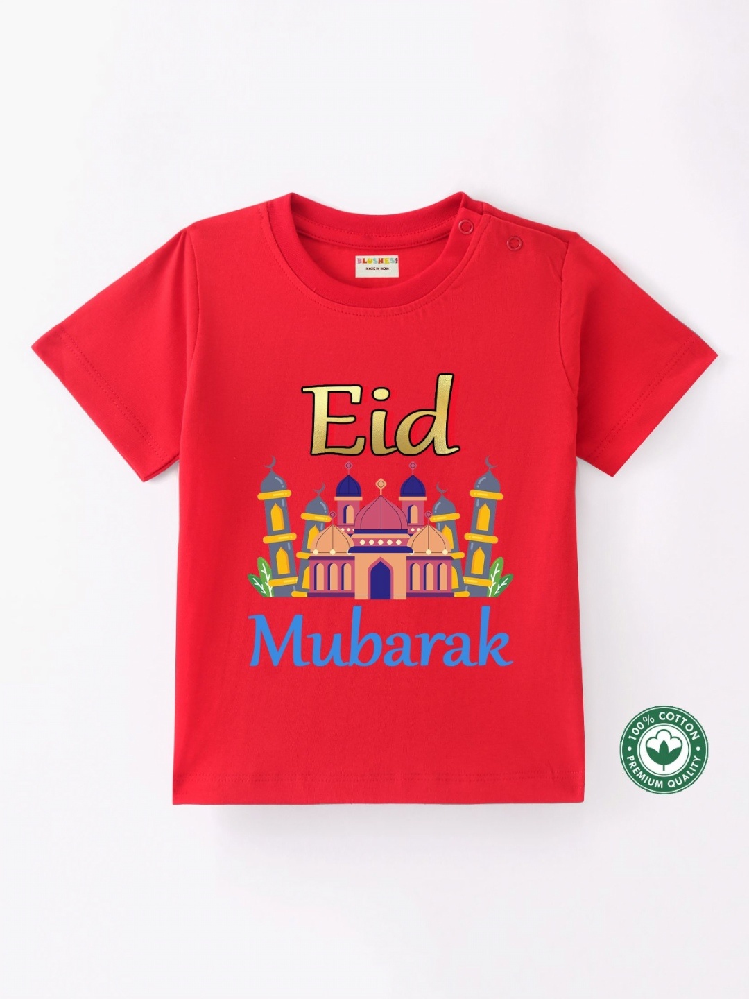 

BLUSHES Kids Graphic Printed Round Neck Cotton T-shirt, Red