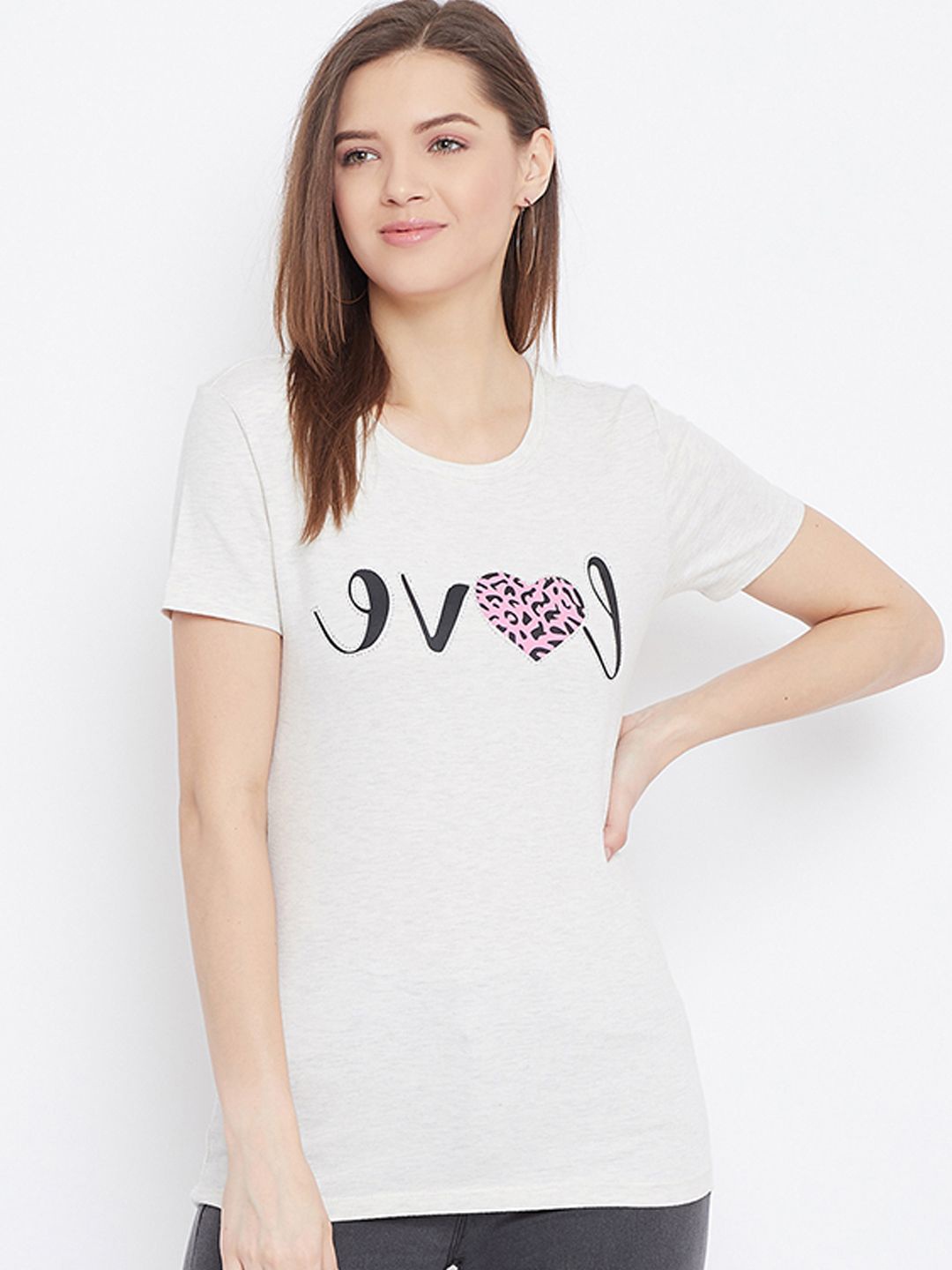 

Bishop Women Printed Round Neck Cotton Top, White