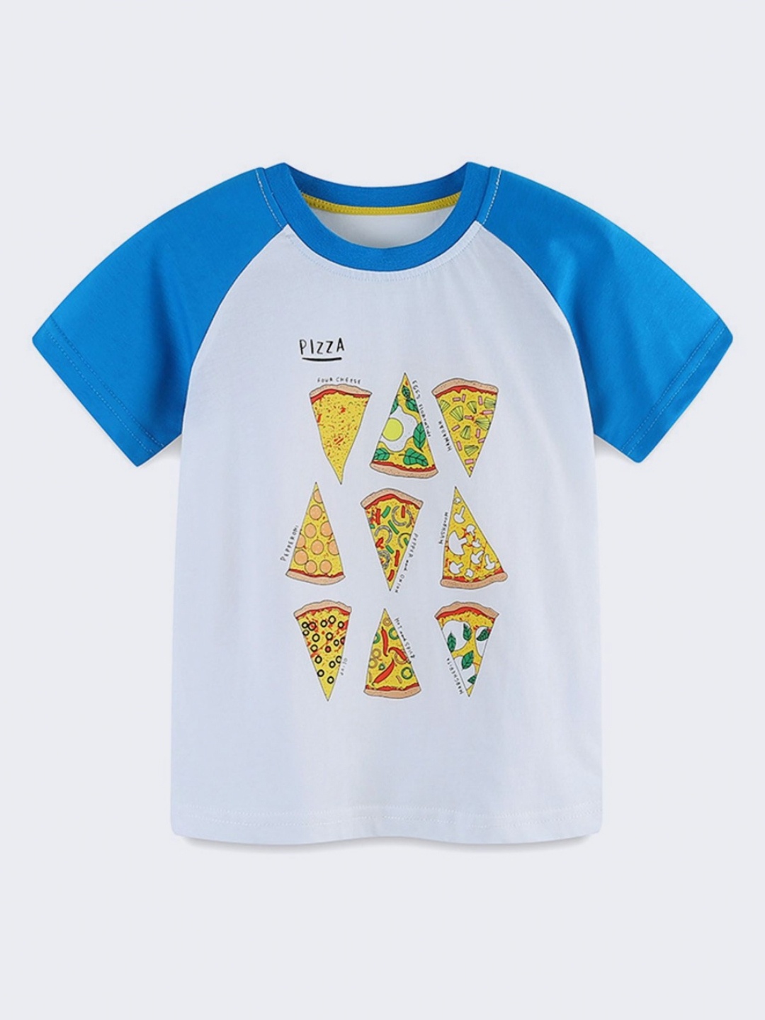 

LULU & SKY Boys Graphic Printed Round Neck Cotton T-shirt, White