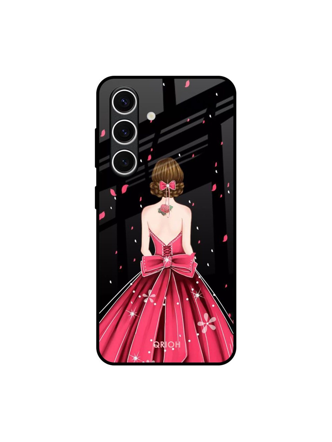 

QRIOH Fashion Princess Samsung Galaxy S24 FE 5G Impact Resistant Back Case, Black