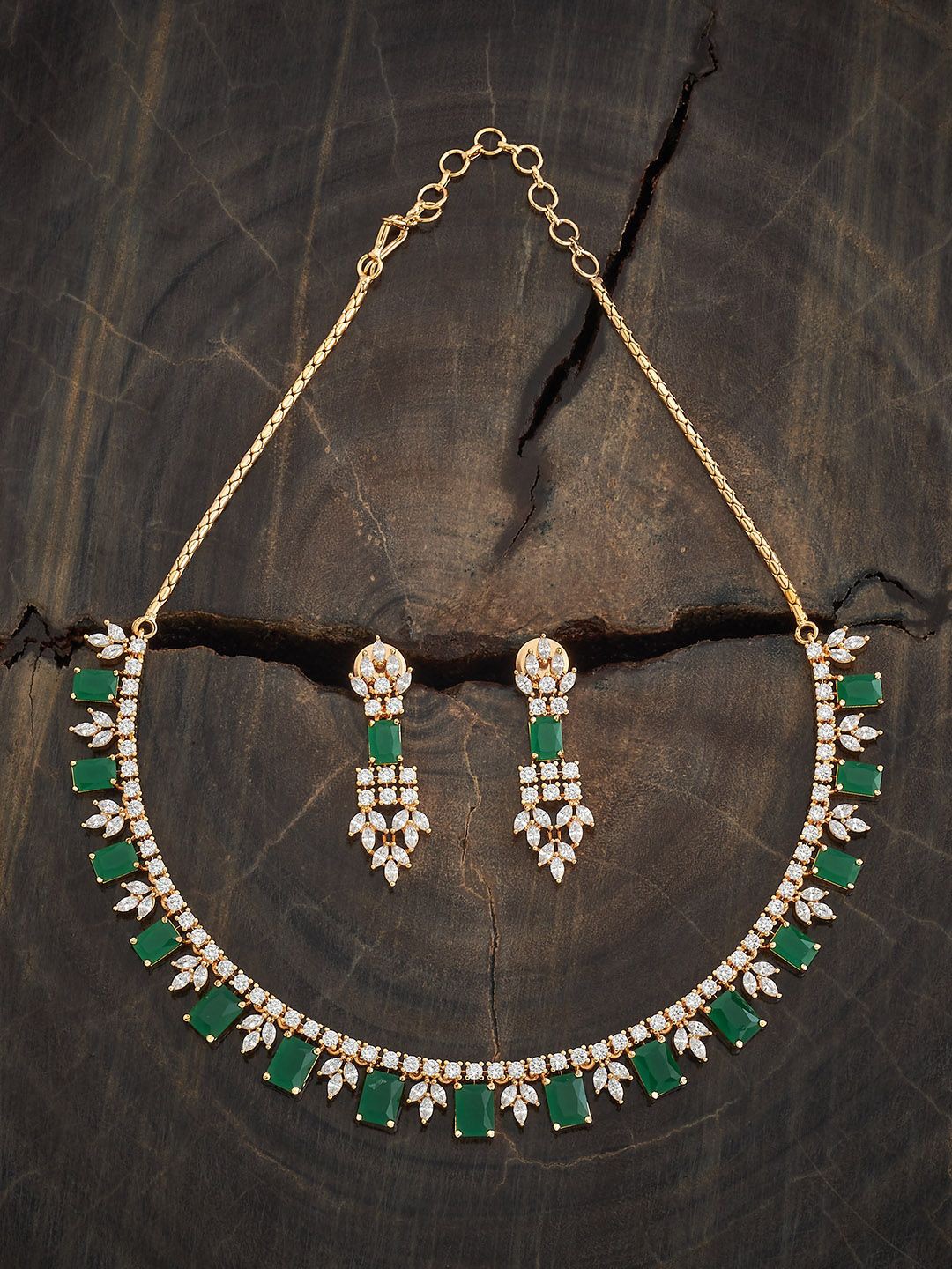 

Kushal's Fashion Jewellery Gold-Plated Zircon Studded Party Jewellery Set