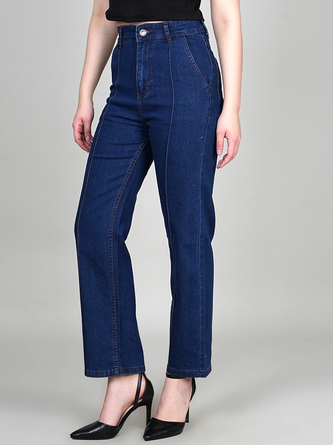 

ADBUCKS Women Skinny Fit High-Rise Stretchable Jeans, Navy blue