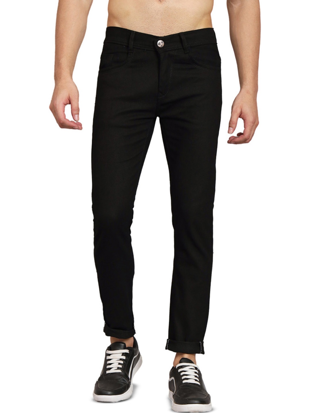 

COMFITS Men Classic Slim Fit Cotton Jeans, Black