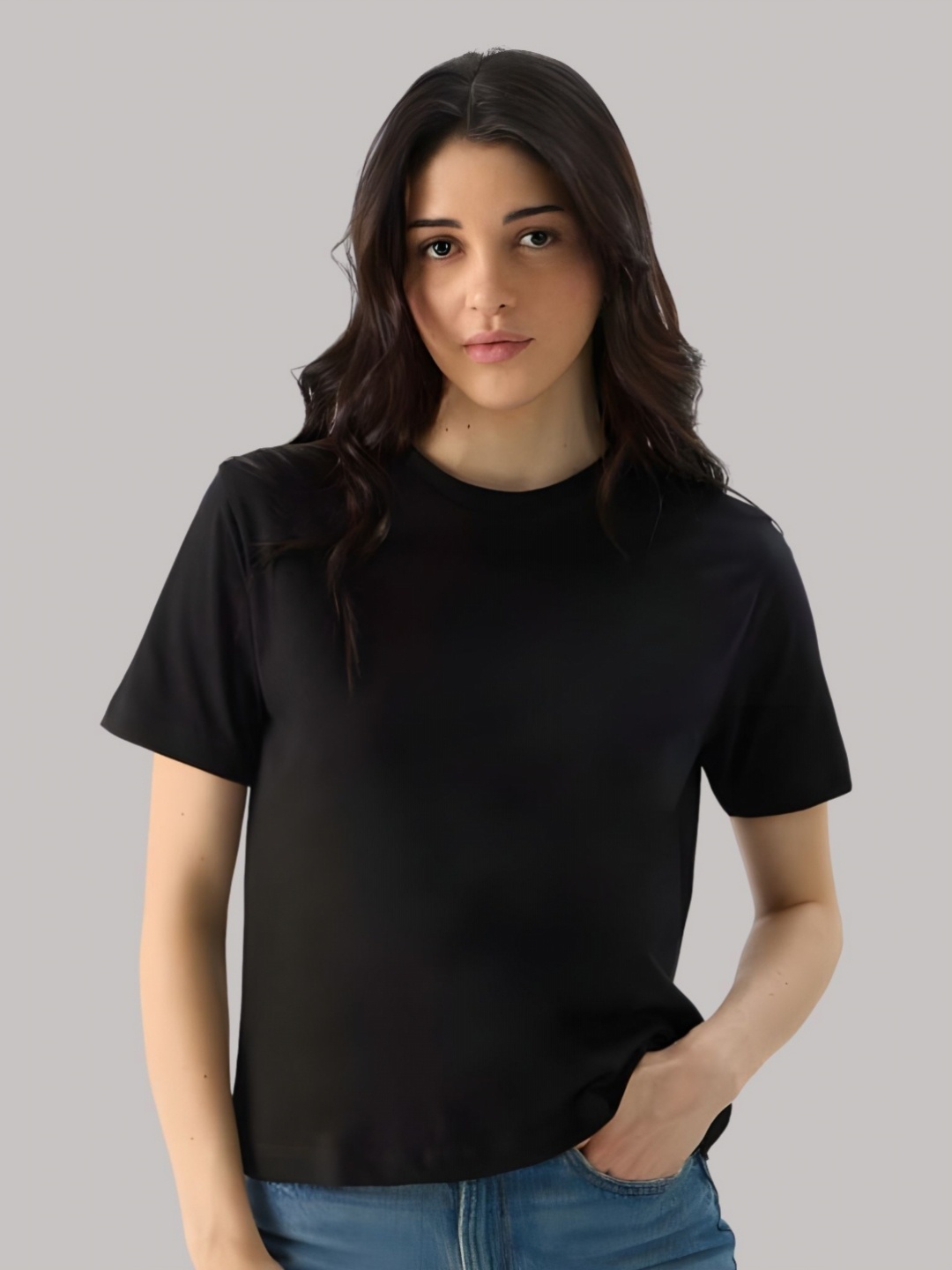 

SZN Women Graphic Printed Round Neck Cotton T-shirt, Black