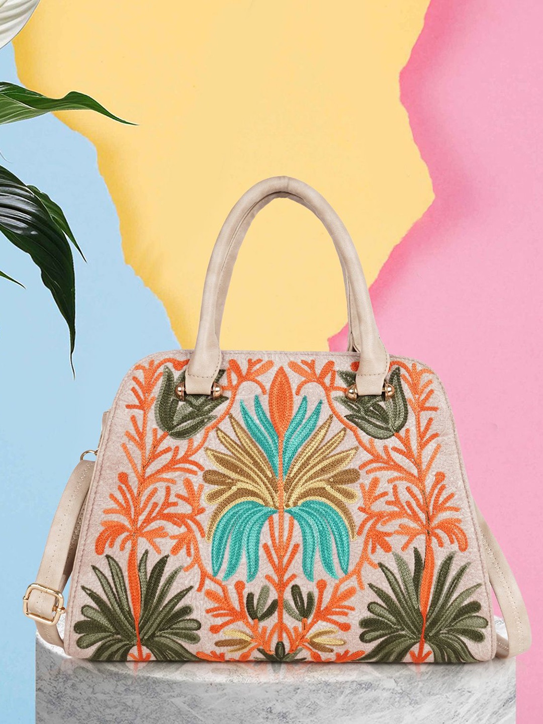 

STARWINGS Structured Satchel, Cream