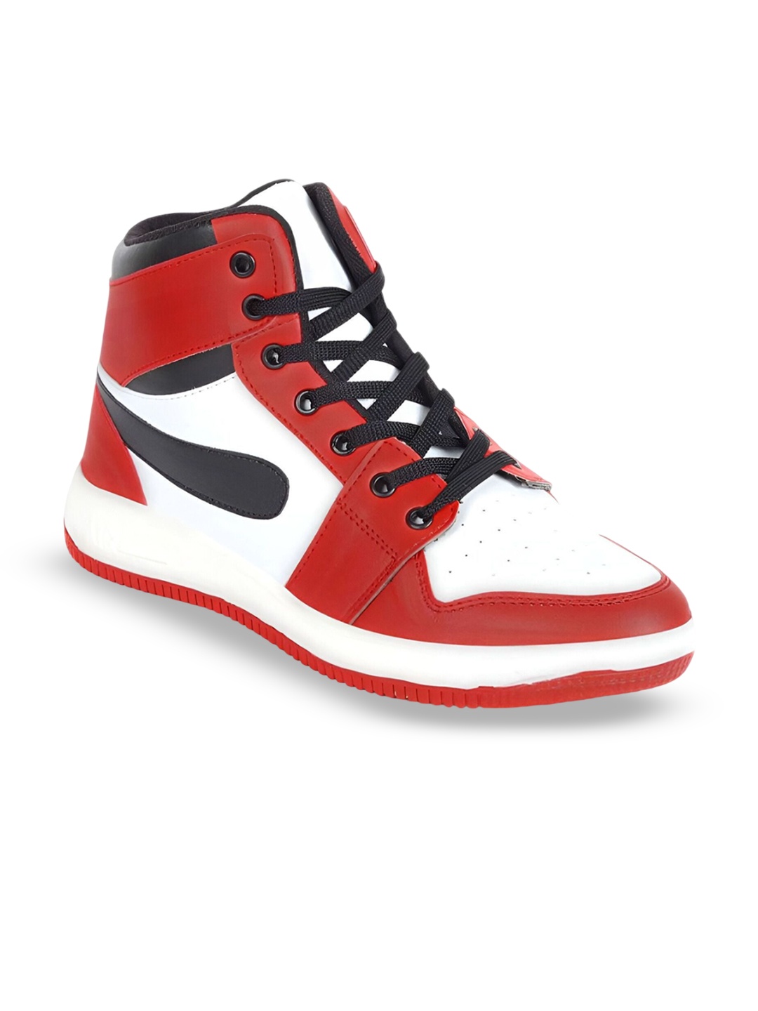 

Overstar Men Colourblocked High-Top Lace-Ups Round Toe Sneakers, Red