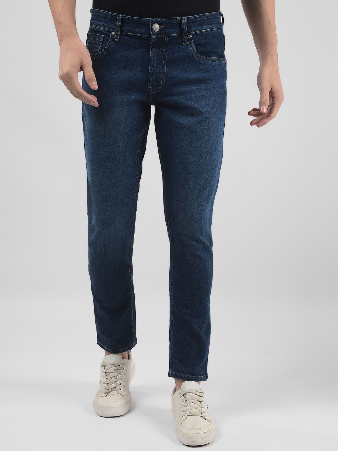 

Numero Uno Men Super Skinny Fit Low-Rise Light Fade Stretchable Jeans, Blue