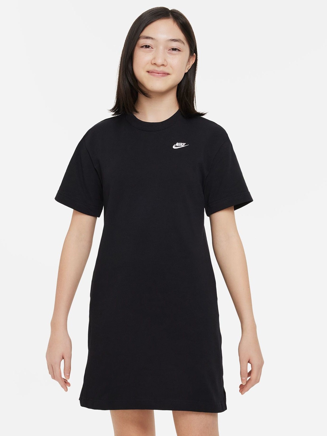 

Nike Girls Sportswear Round Neck T-Shirt Dress, Black