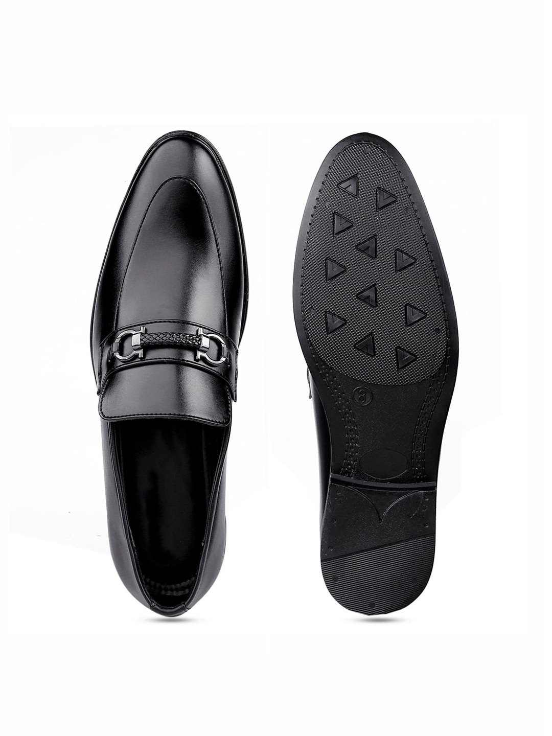 

riffway Men Round Toe Loafers, Black