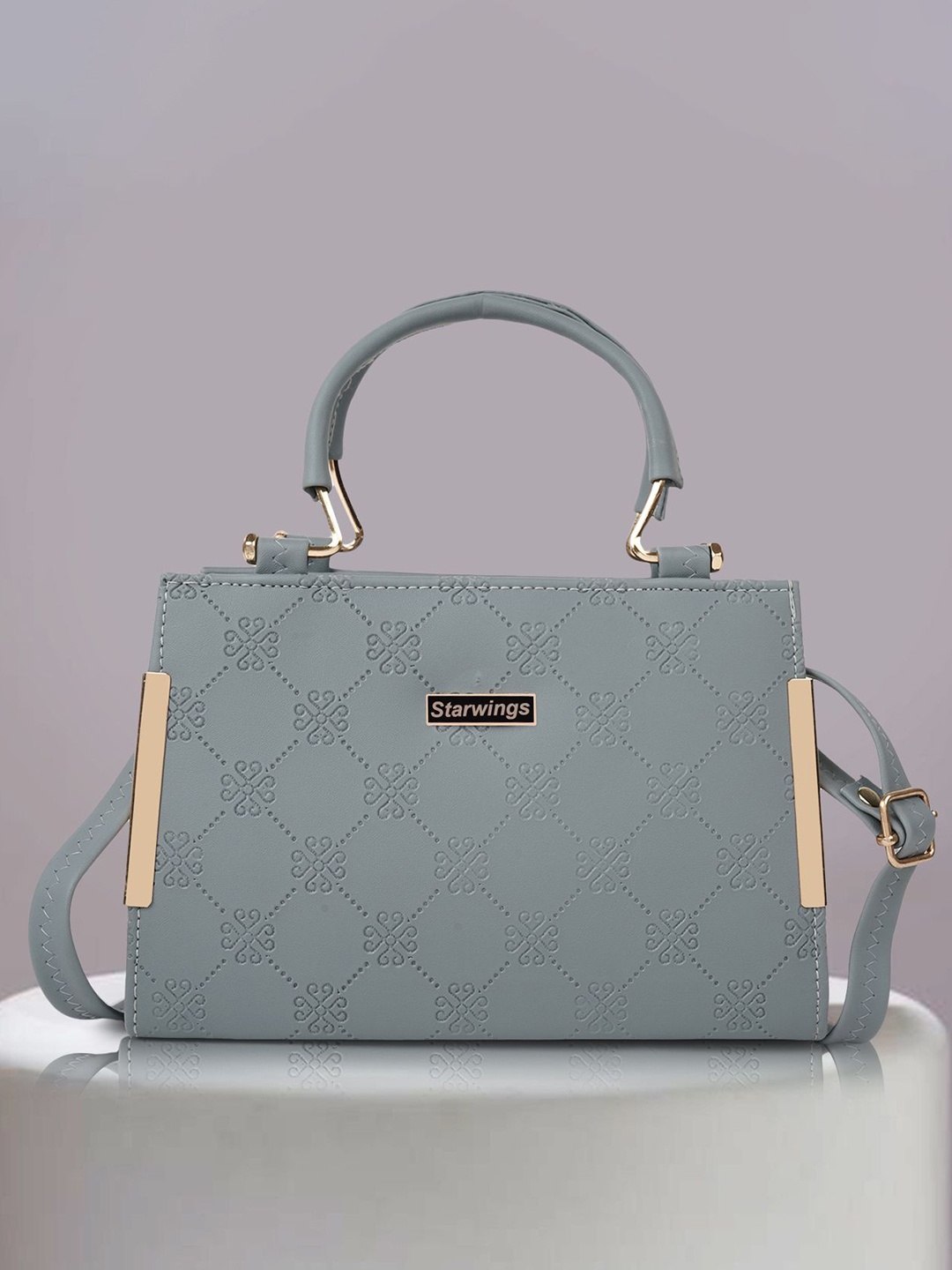 

STARWINGS Structured Satchel with Quilted, Grey