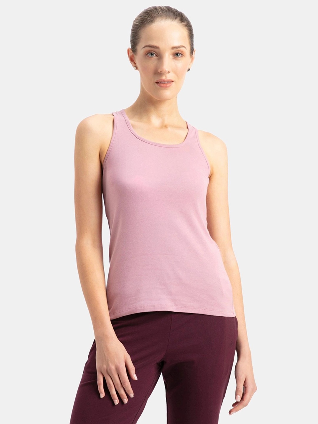 

Jockey Women Round Neck Cotton Tank Top, Pink