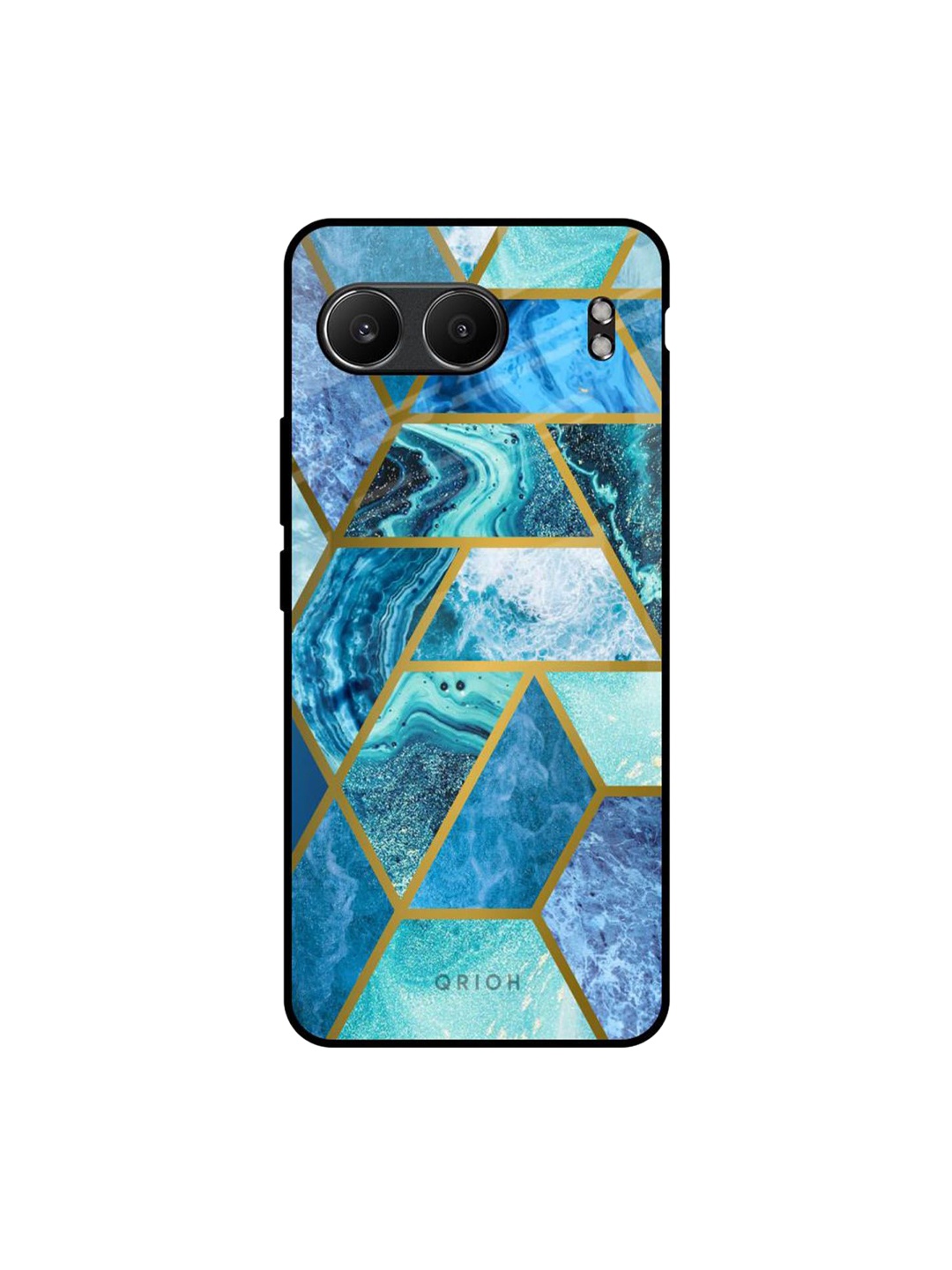 

QRIOH Marble Real OnePlus Nord 4 5G Impact Resistant Back Case, Blue