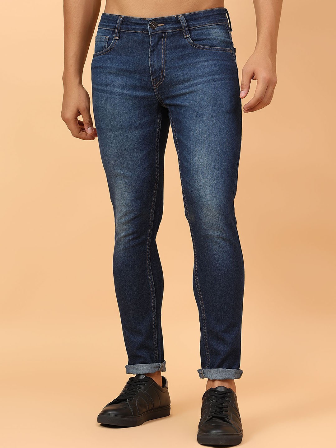 

R.Code by The Roadster Life Co. Men Micheal Slim Fit Light Fade Stretchable Jeans, Navy blue
