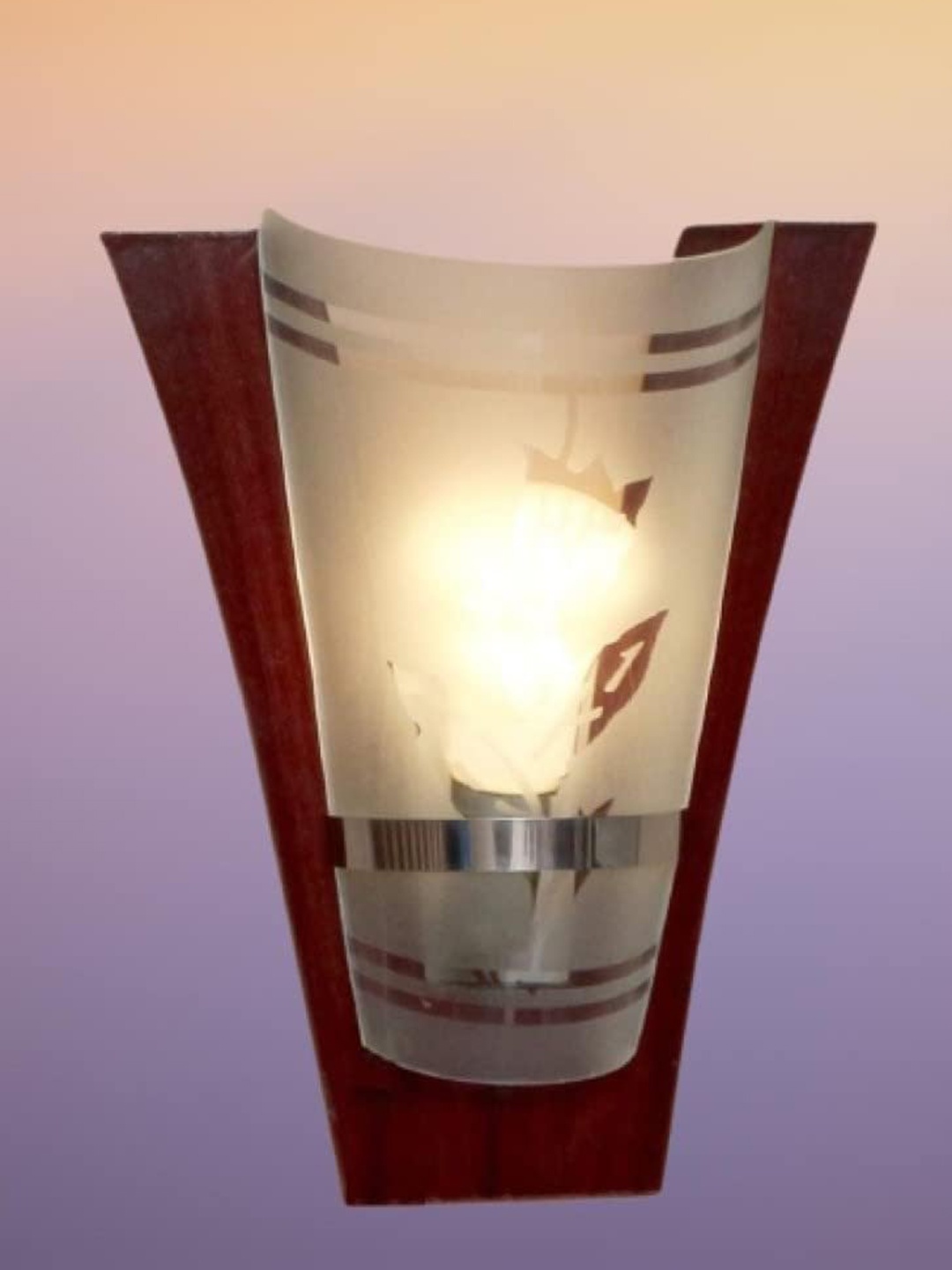 

KINIS Brown & White Printed Abstract Shaped Wooden Quirky Wall Lamp