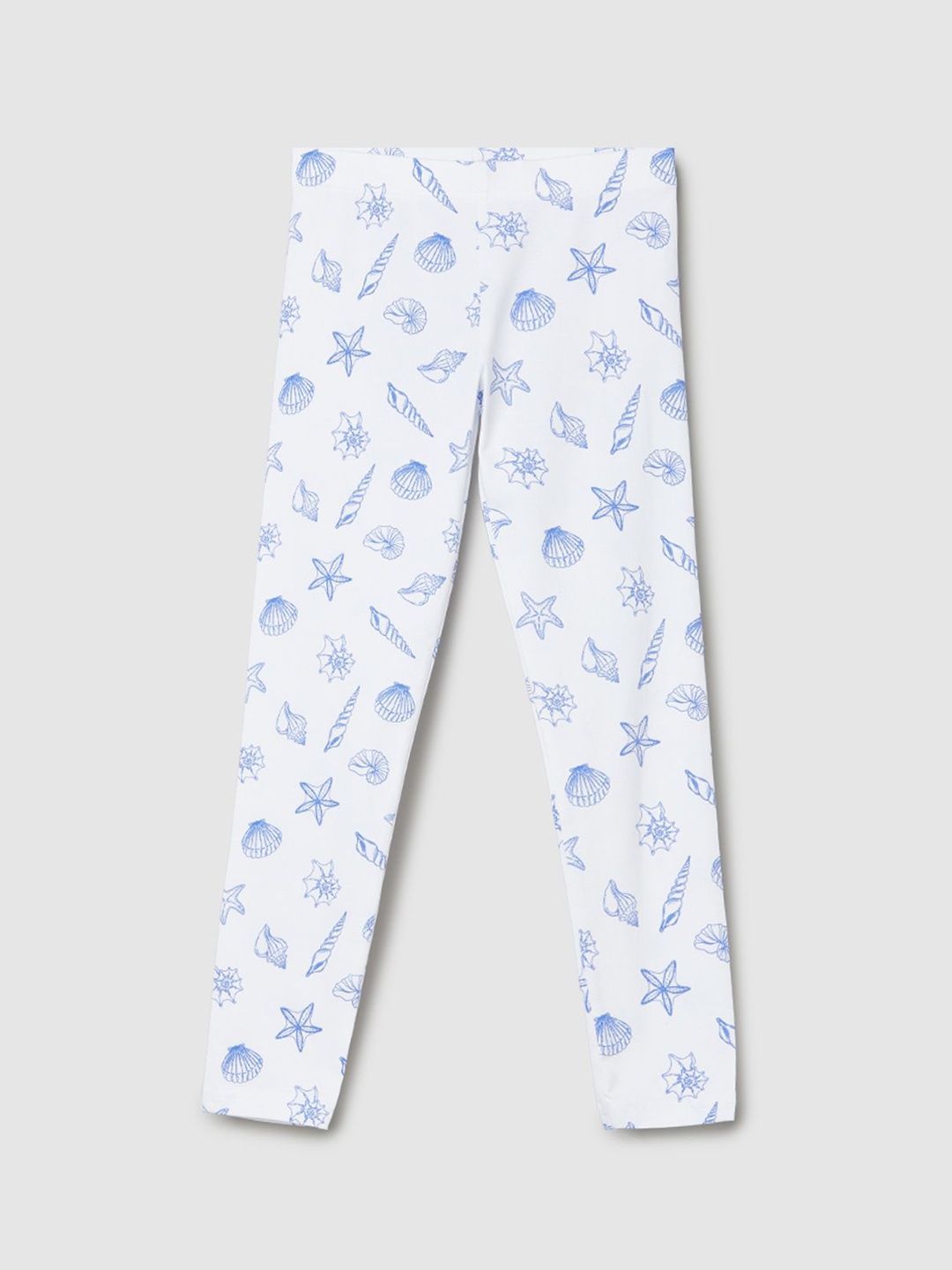 

max Girls Printed Slim Fit Ankle Length Leggings, White